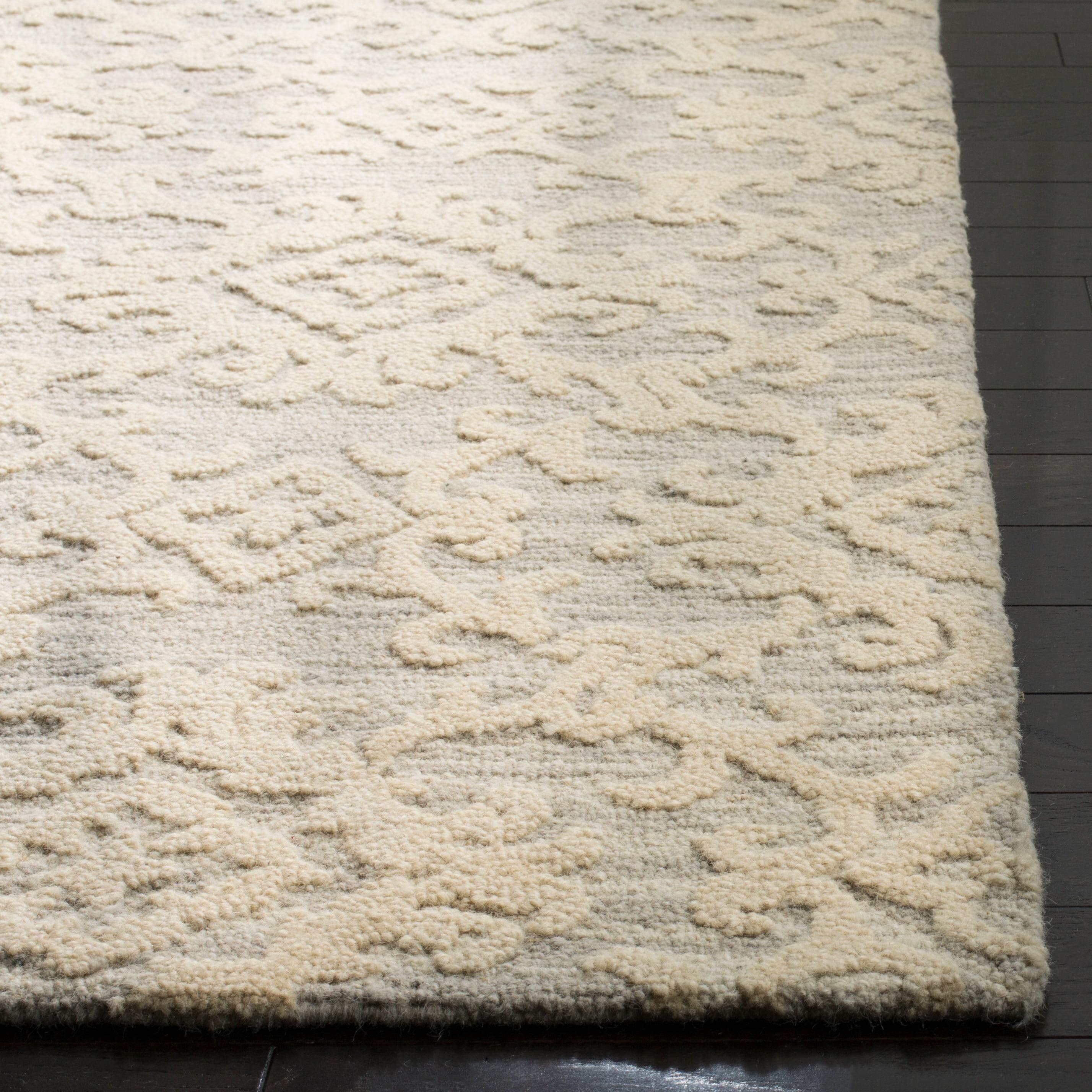 Blossom BLM104 Hand Tufted Area Rug - Grey/Ivory - 5'x8' - Safavieh.