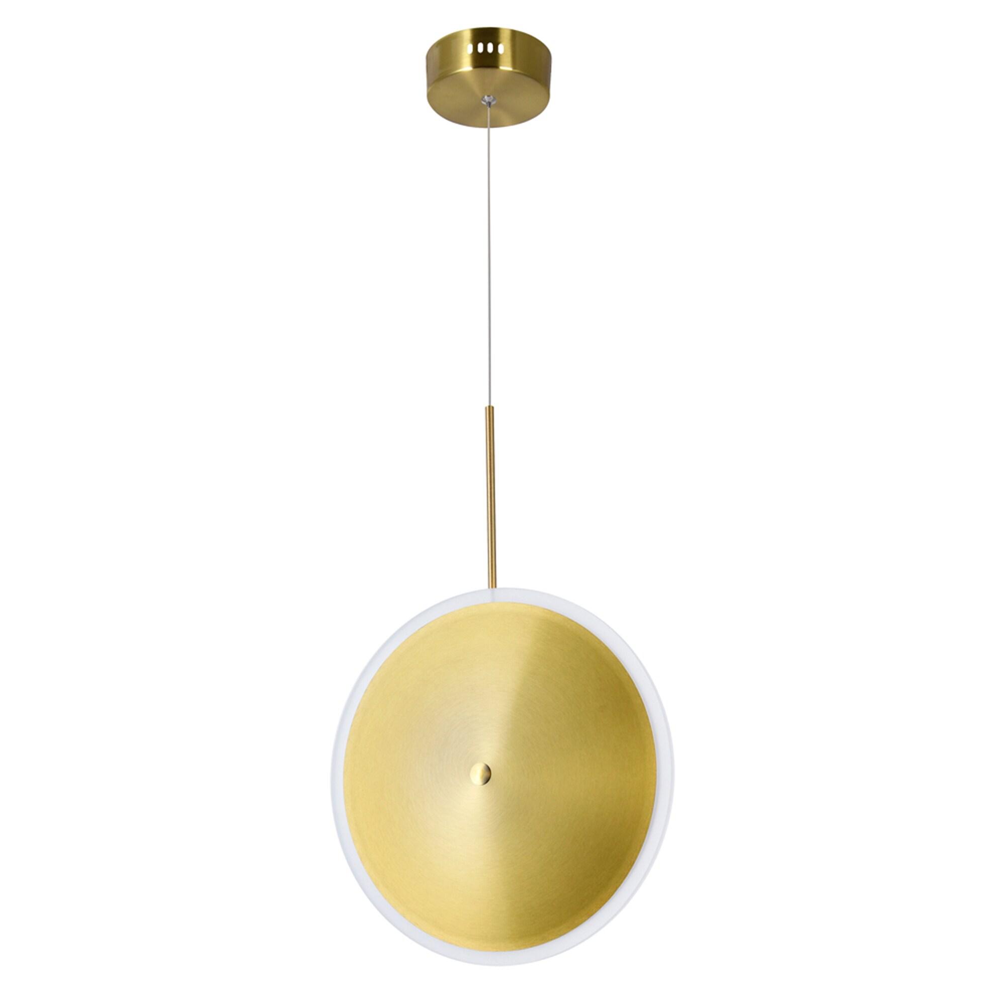 Ovni 12" Brass Contemporary LED Mini Pendant Light