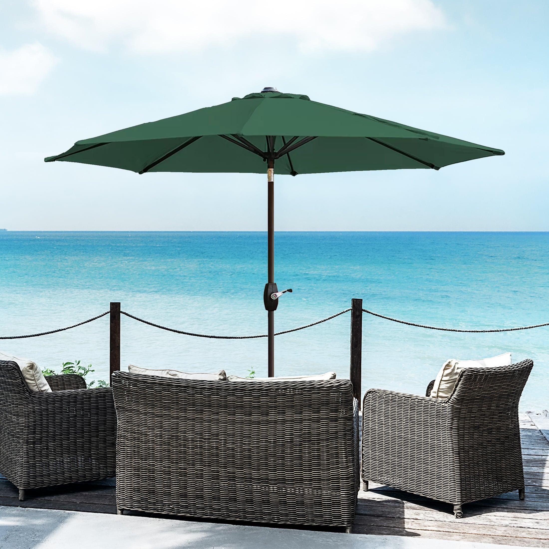 Westin Outdoor 9 Ft Patio Market Umbrella with Tilt & Crank, Dark Green