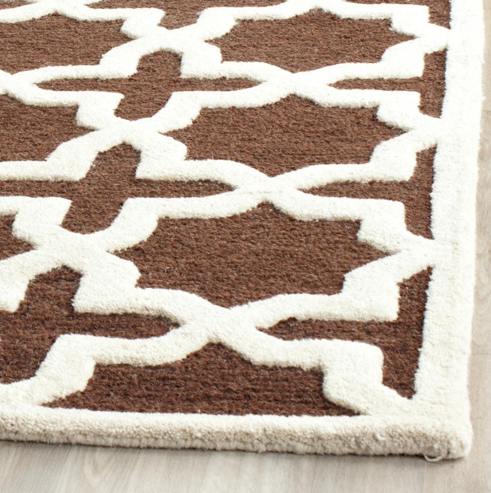 Cambridge CAM125 Tufted Indoor Area Rug - Dark Brown/Ivory - 8'x10' - Safavieh