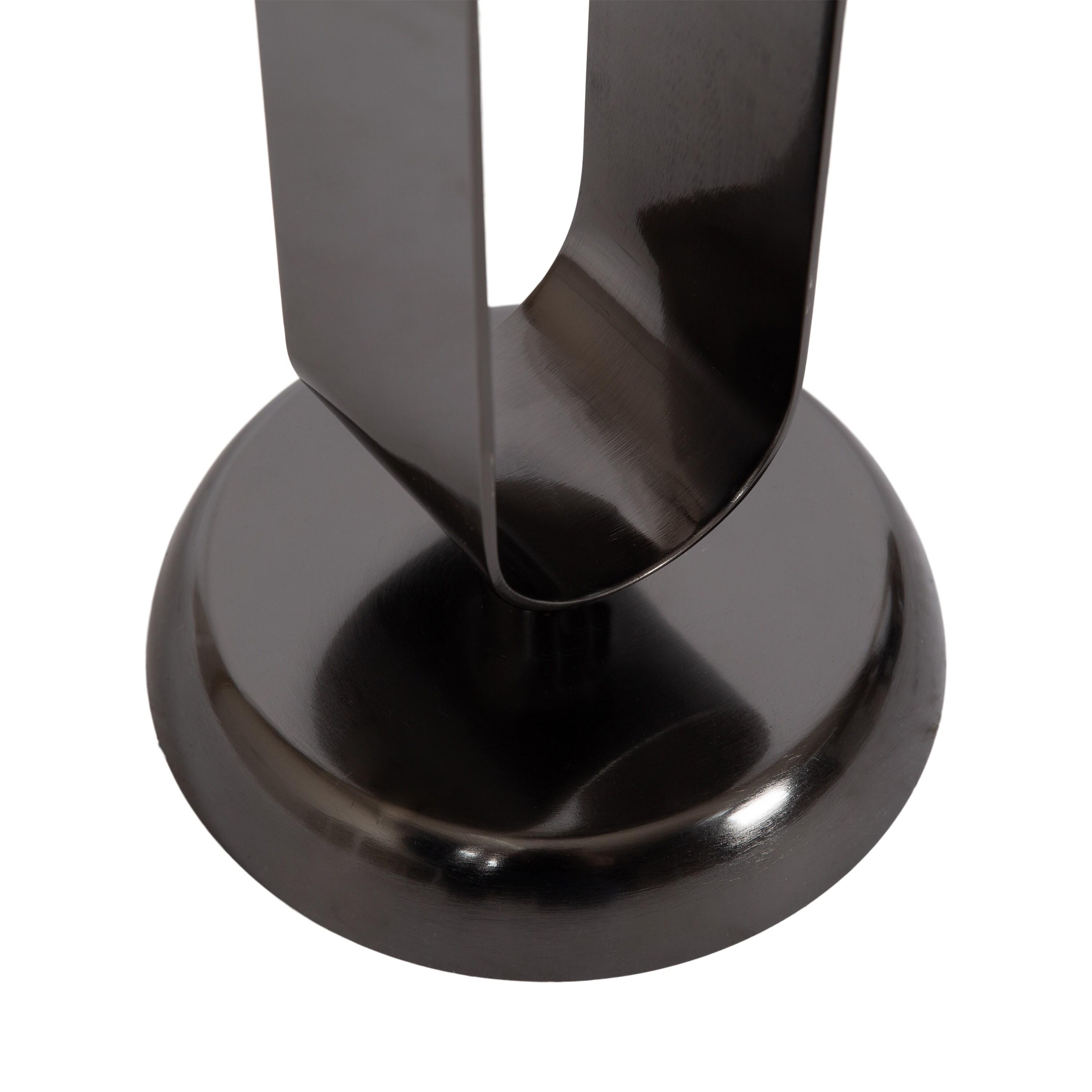 Kate and Laurel Helio Glam Drink Table, 8x8x24, Pewter