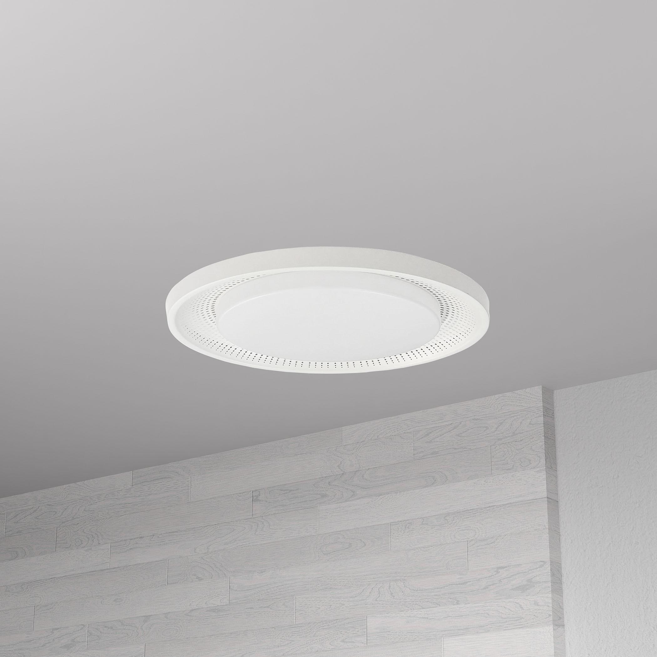 Dainolite Metal Modern 30 Watt Boullier Matte White Flush Mount
