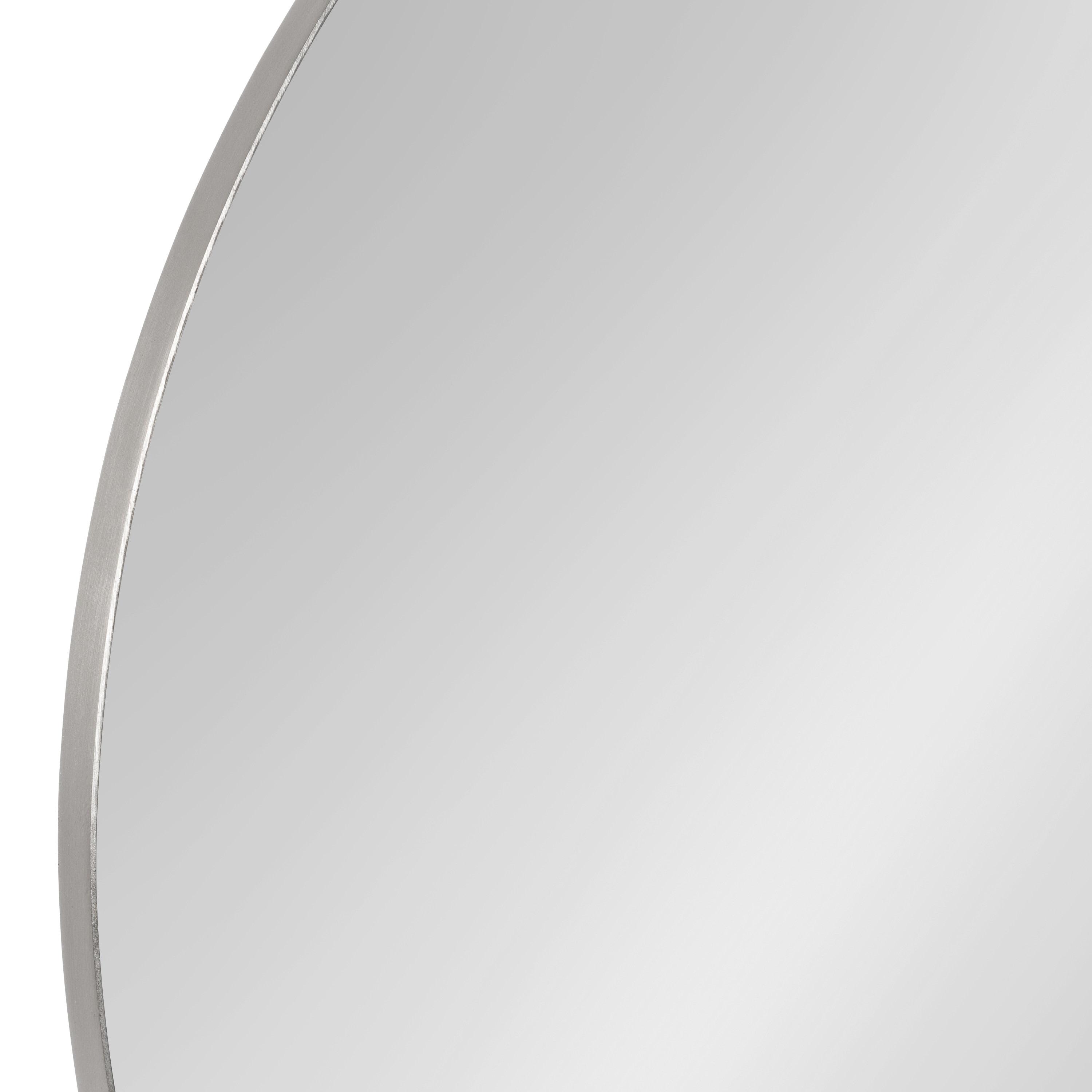 Kate & Laurel All Things Decor 28" Rollo Round Wall Mirror Silver: Modern Metal Frame, No Assembly Required