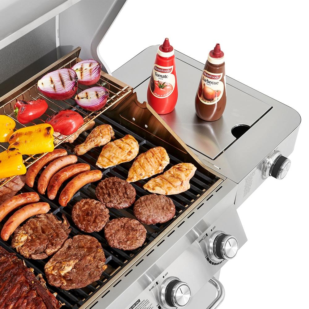 Monument Grills 24367 4-Burner Full Stainless Propane Gas Grill with 2 Side Burners