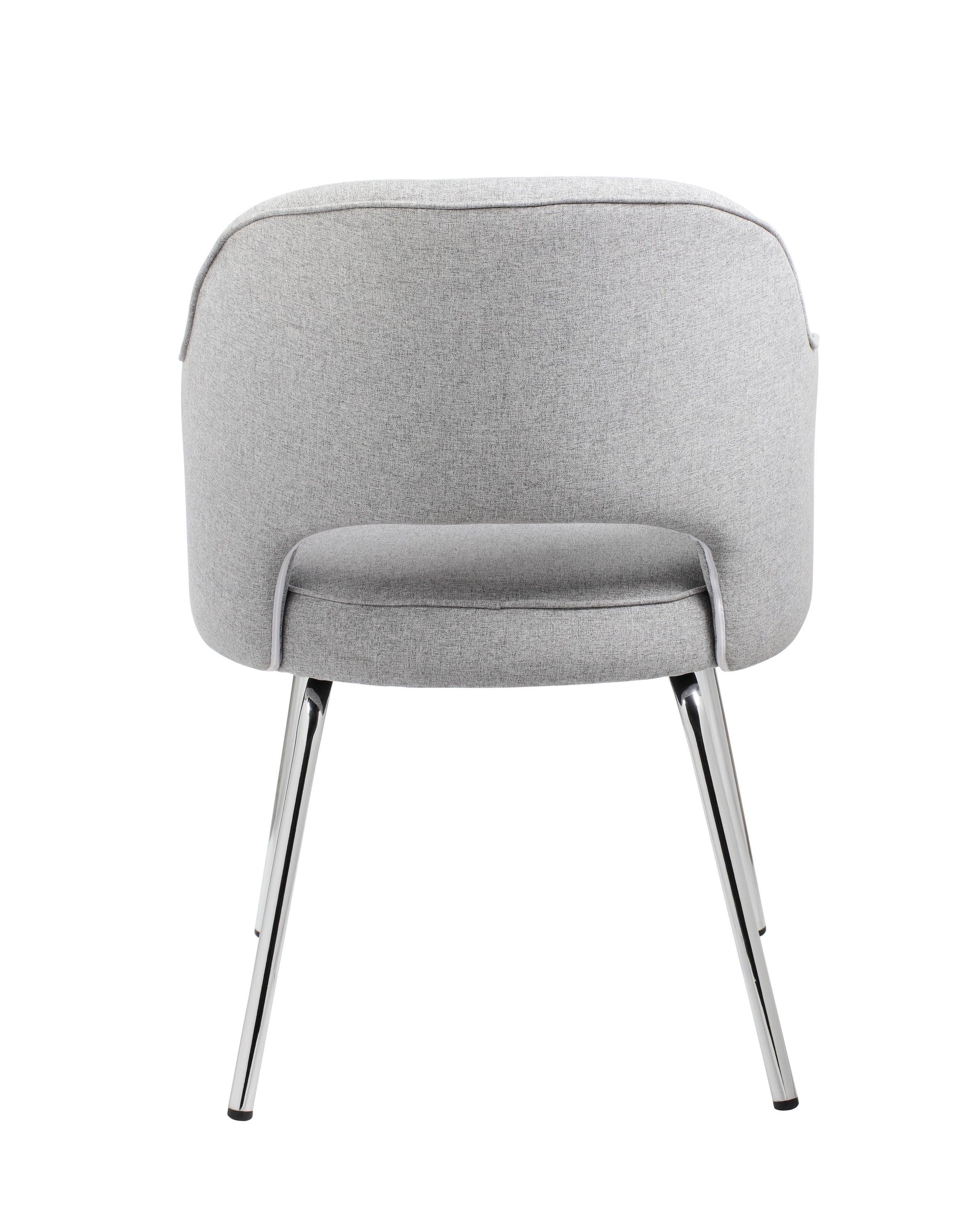 Guest Chair Gray Linen - Boss Office Products: Chrome Base, Mid-Century Modern, 275lbs Capacity