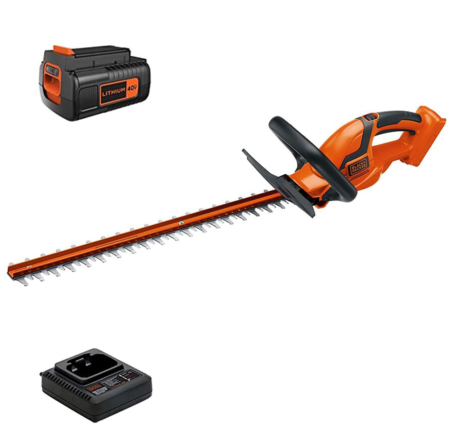 Black + Decker LHT2436 40V MAX Lithium-Ion Dual Action 24 in. Cordless Hedge Trimmer Kit