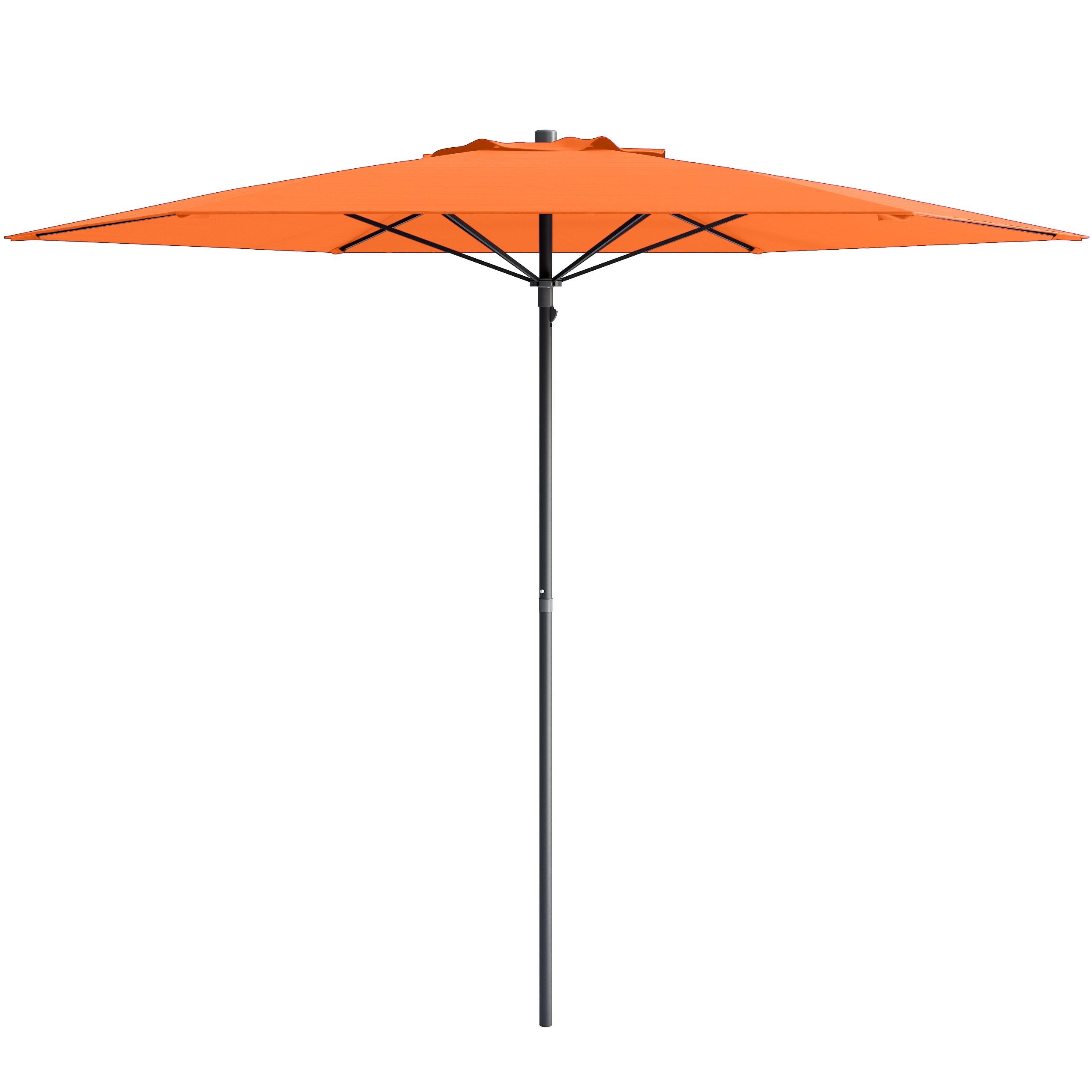 7.5' x 7.5' UV and Wind Resistant Beach/Patio Umbrella Orange - CorLiving: Steel Frame, Polyester Canopy, Includes Carrying Bag