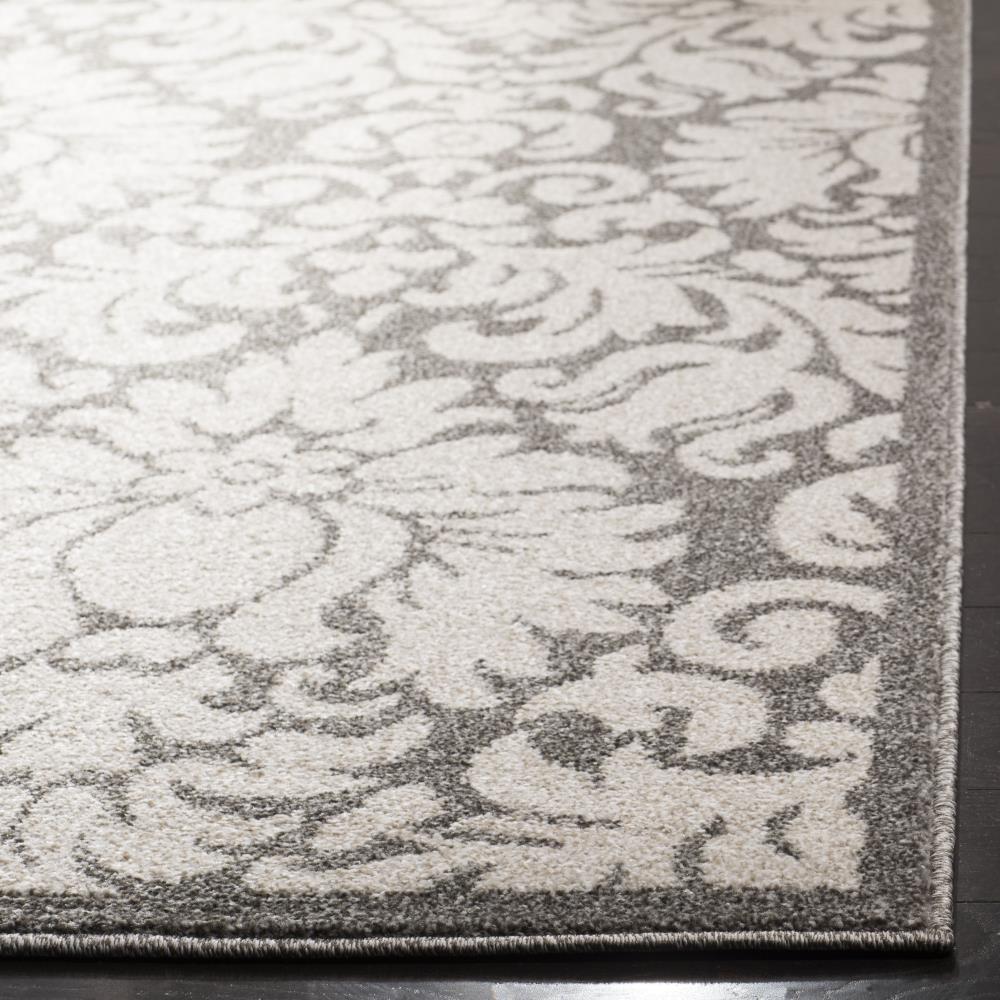 Amherst AMT427 Power Loomed Area Rug - Dark Grey/Beige - 7' Round - Safavieh.