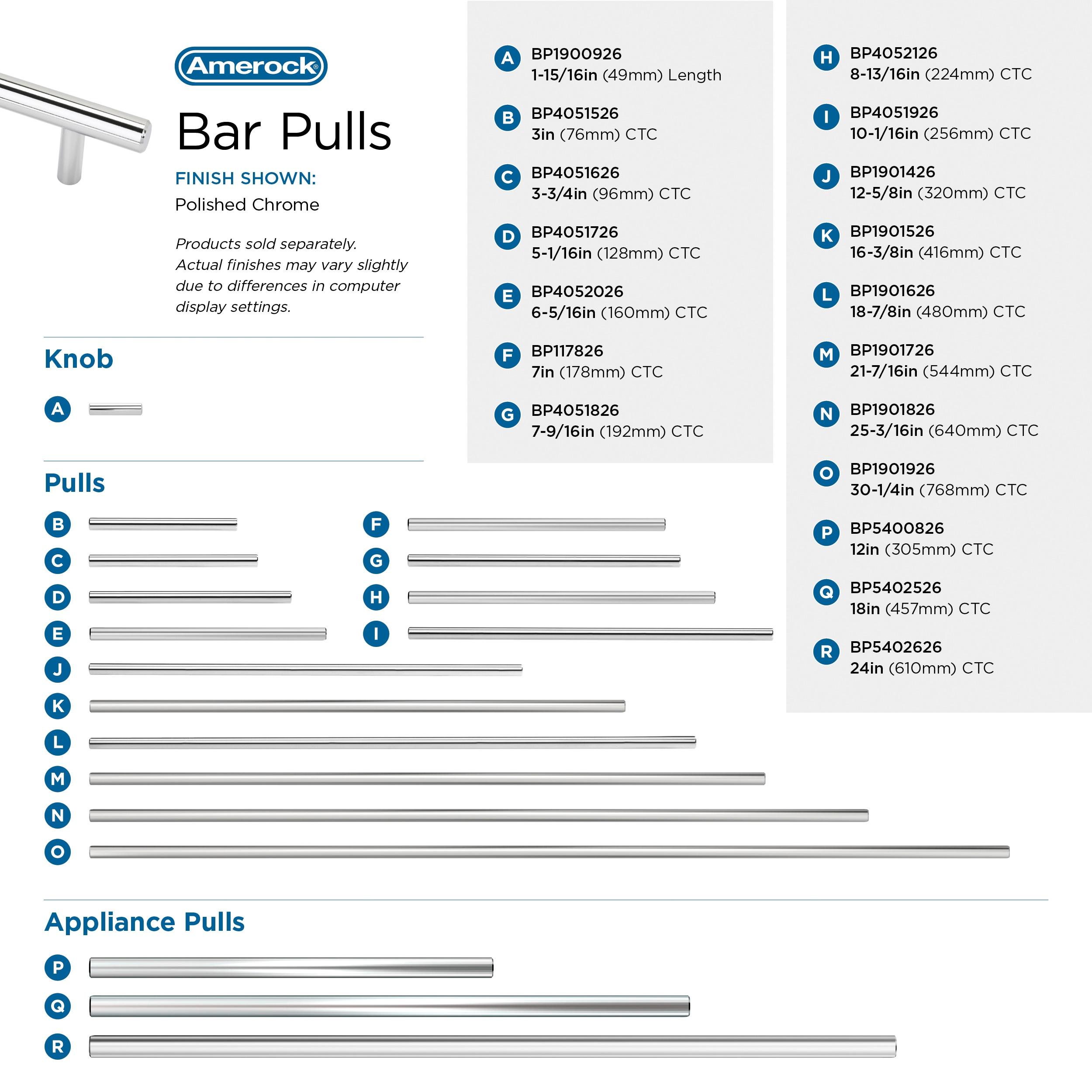 Bar Pulls Center to Center Bar Pull