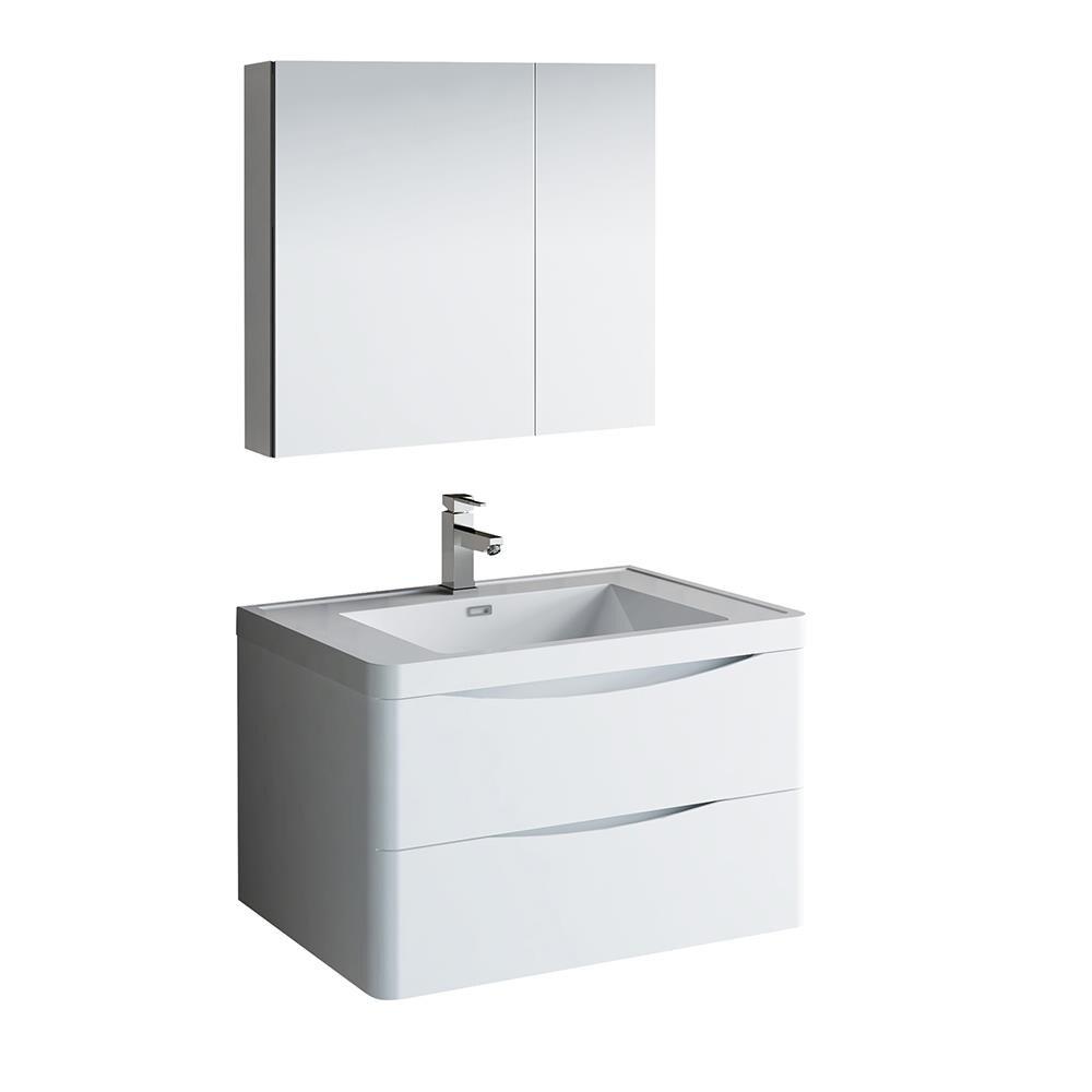 Tuscany 32" Wall Mount Single Sink Bathroom Vanity Set with Medicine Cabinet (Faucet Not Included)