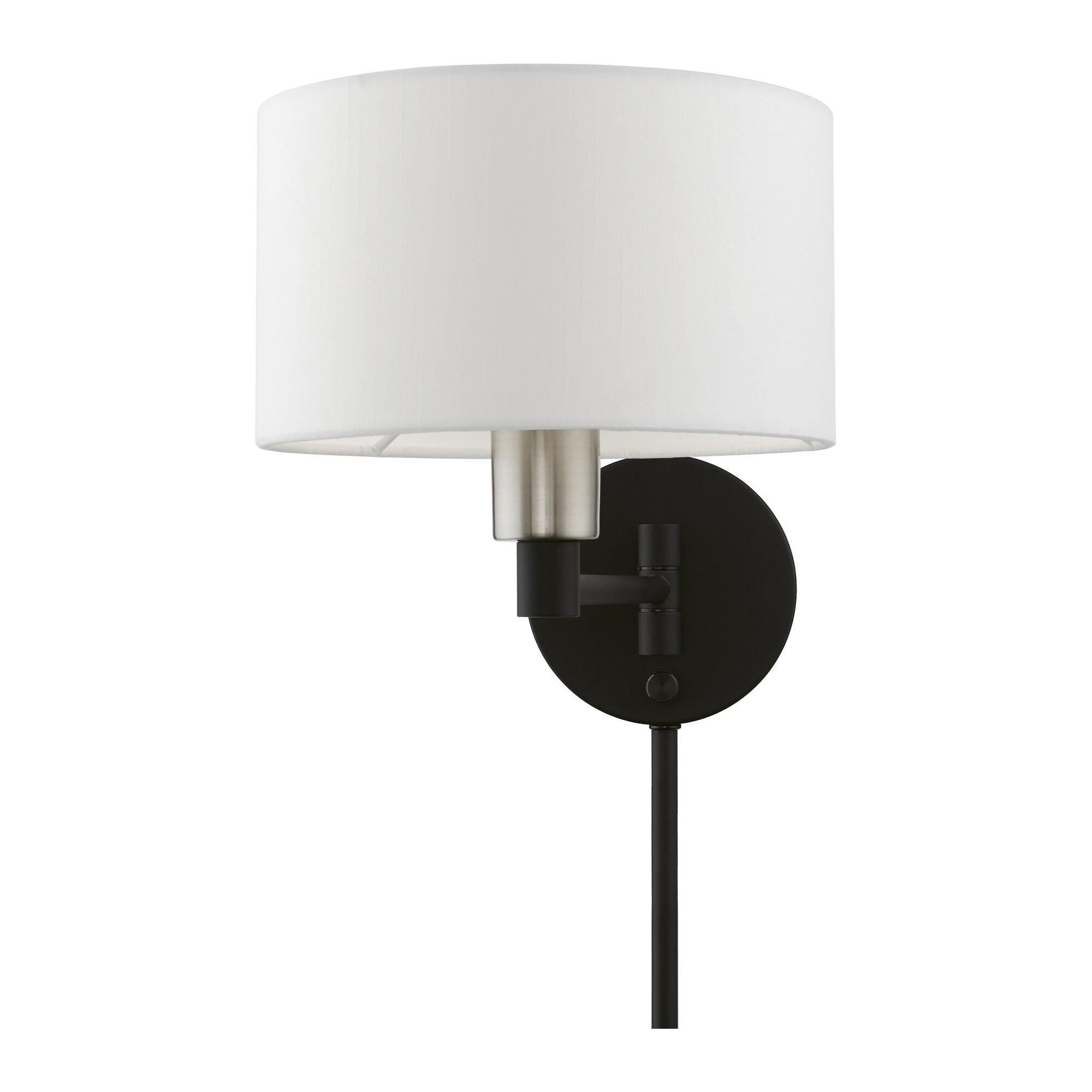 Livex Lighting 1 - Light Wall Light in  Black/Brushed Nickel
