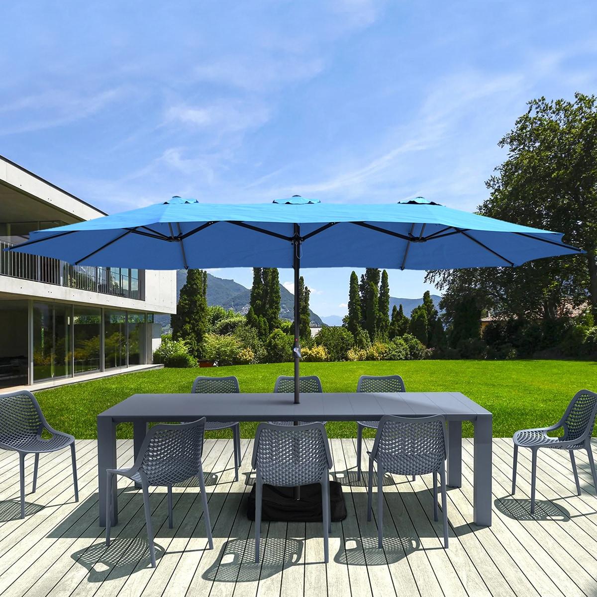 clihome 15 Ft Patio Market Umbrella with Base