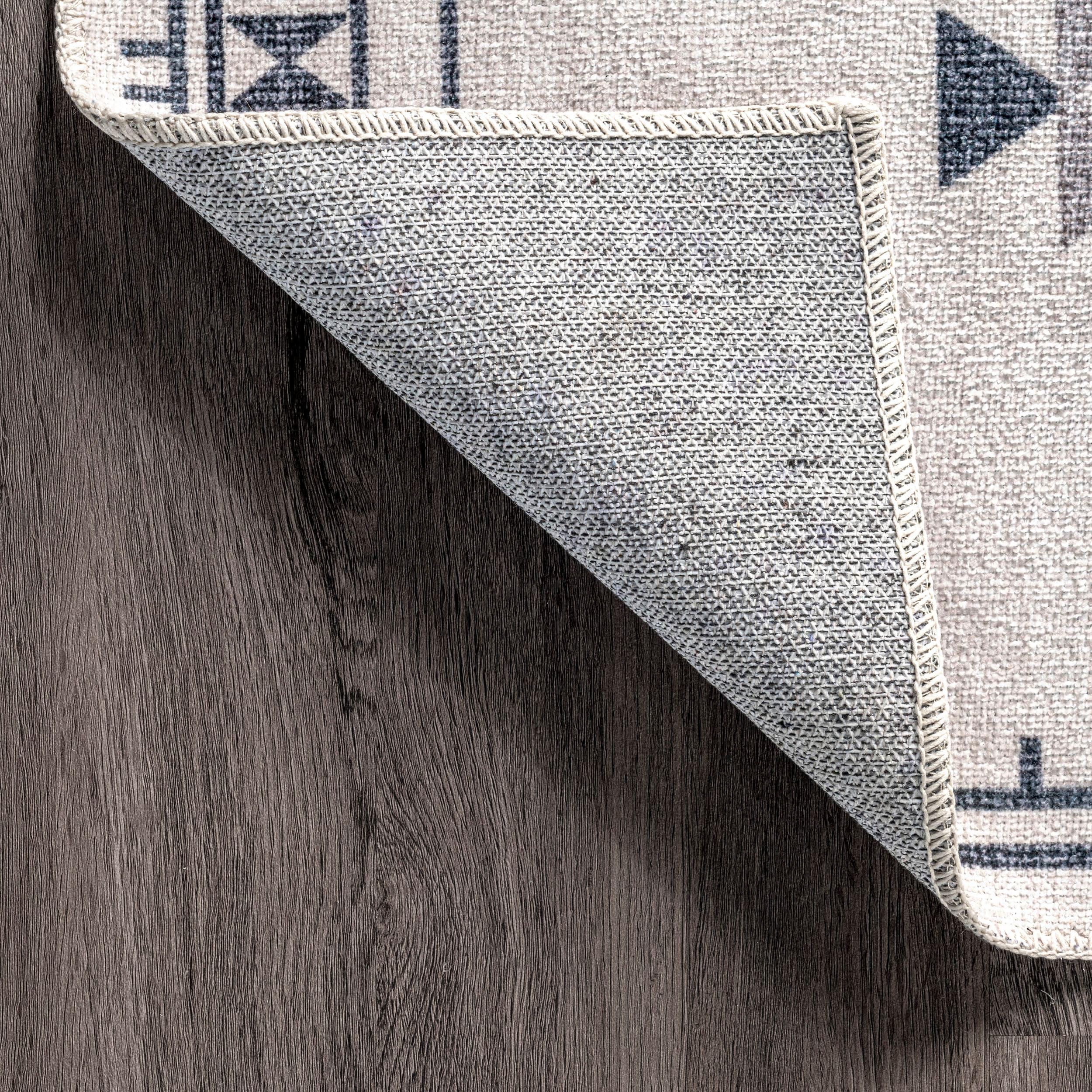 Nuloom Evalyn Diamond 2x6 Machine Washable Runner Indoor Area Rug for Living Room Bedroom Dining Room Entryway Hallway Kitchen, Cream/Ivory