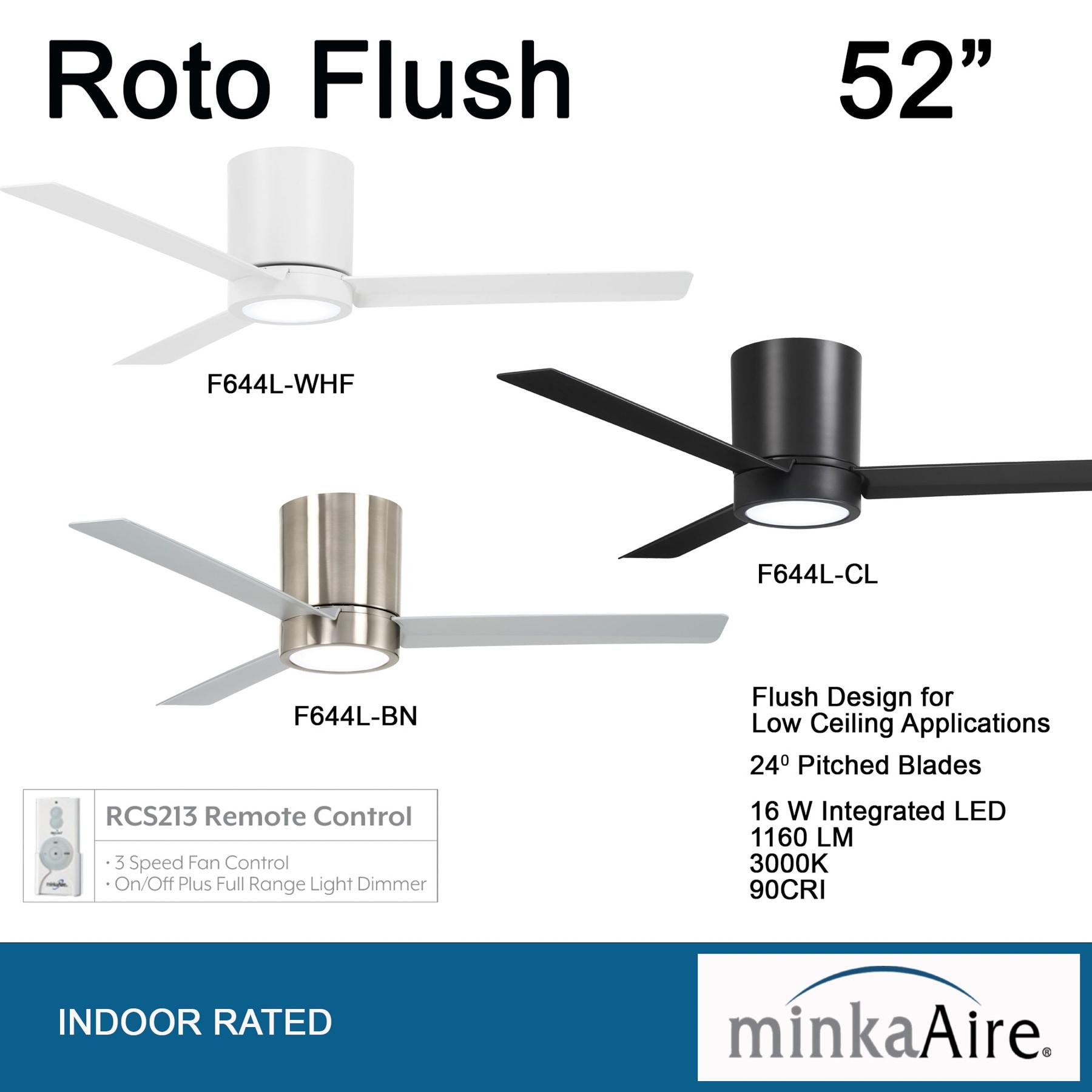 Roto Flush 52'' Ceiling Fan with LED Lights