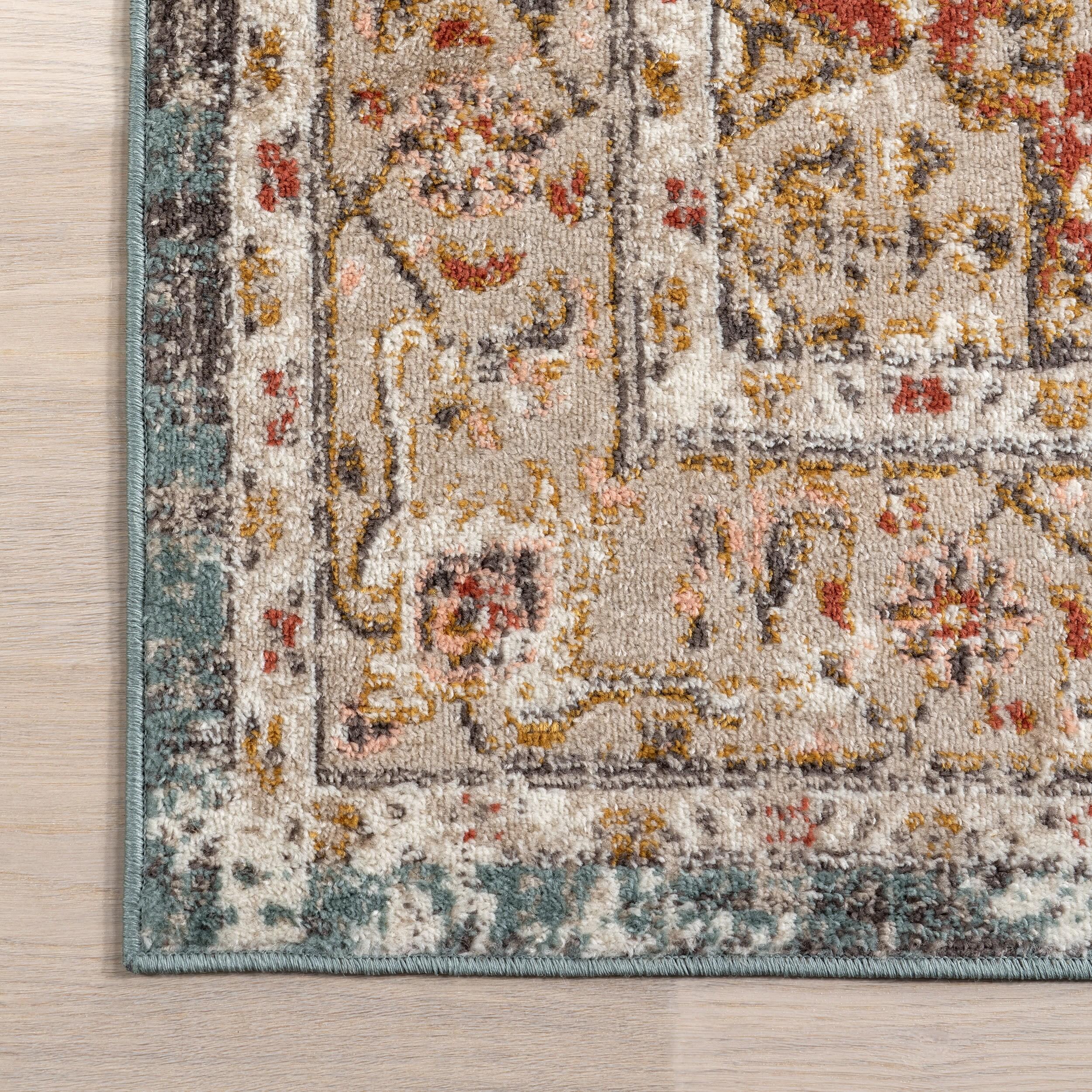 Nuloom 12x15 Justine Vintage Medallion Indoor Area Rug, Beige, Faded Persian Design, Stain Resistant, BedroomLiving Room, Kitchen,