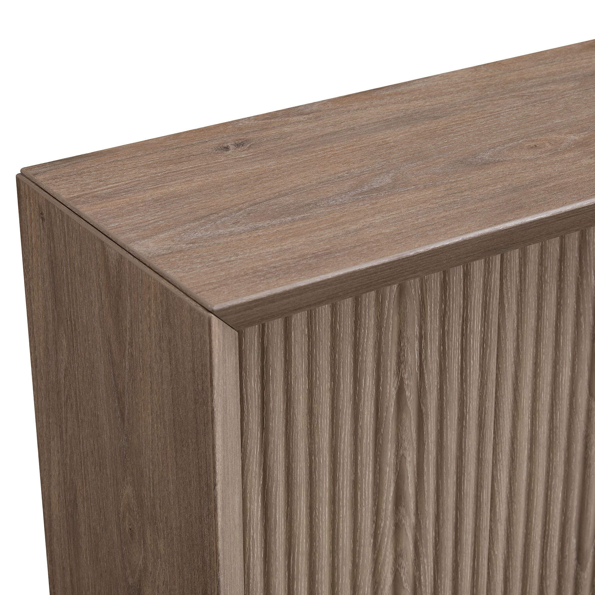 Evelyn&Zoe Modern/Contemporary 56" Wide Antiqued Gray Oak Console Table