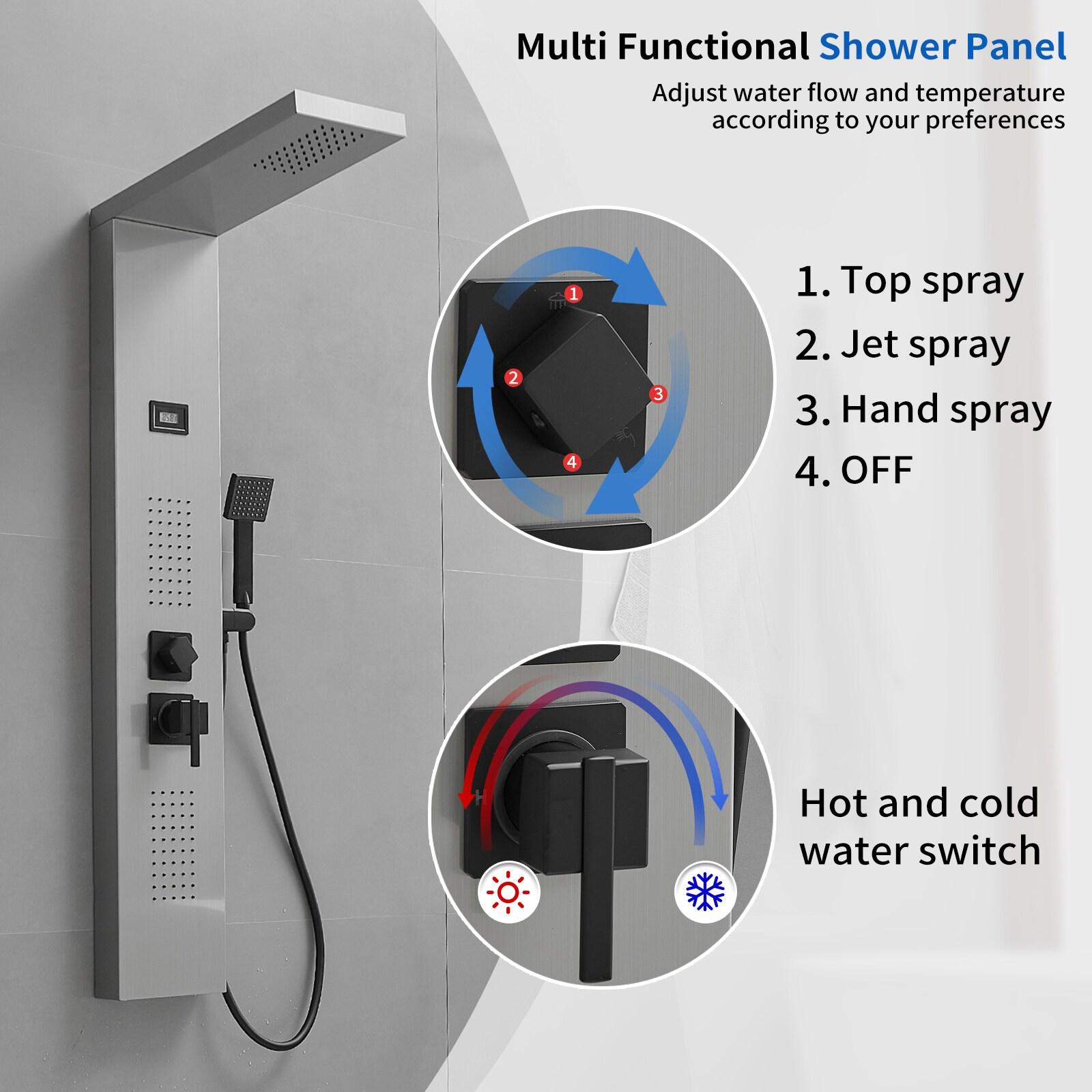2-Jet Shower Panel System With Hand Shower
