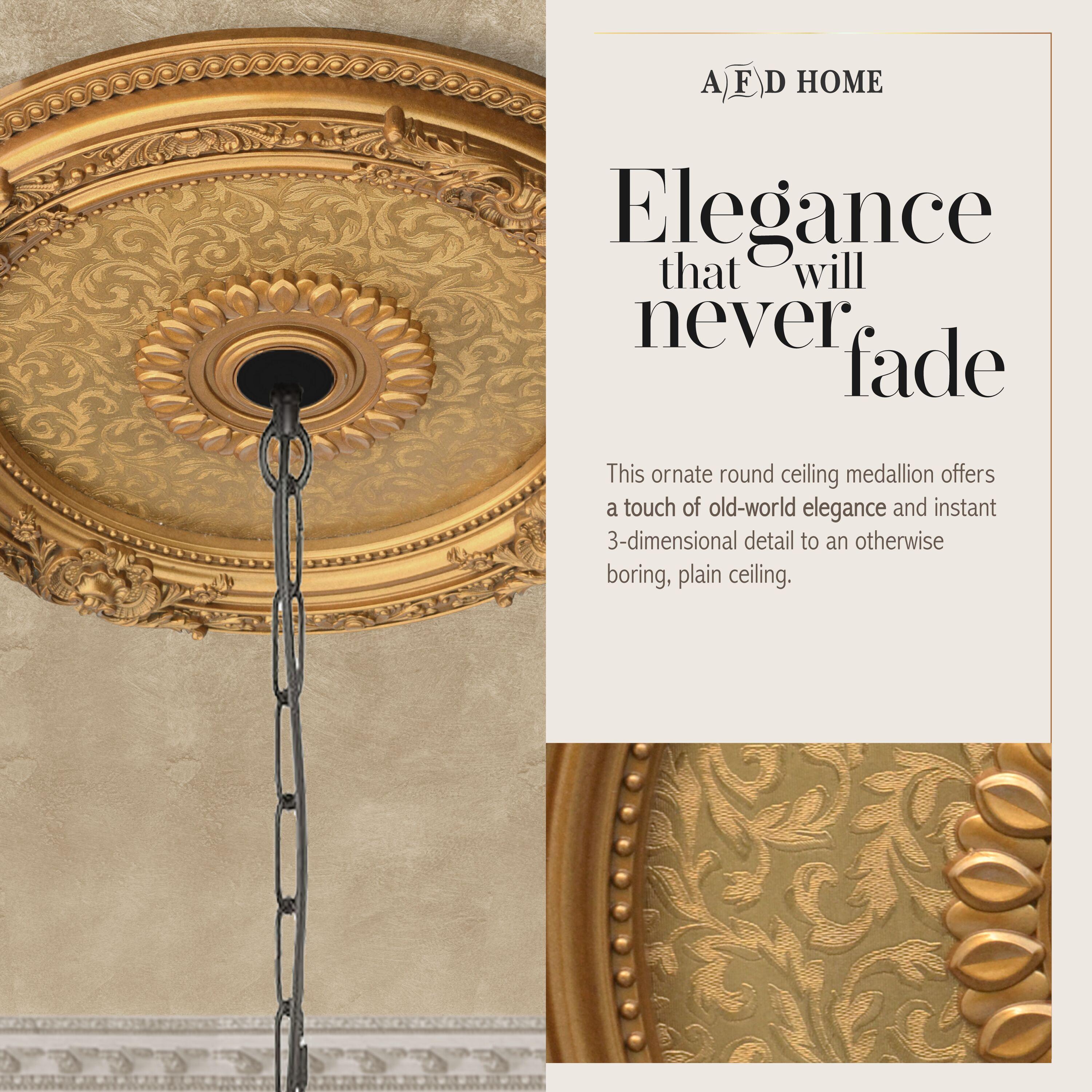 AFD Home 12020503 36 in. Round Chandelier Ceiling Medallion - Gold