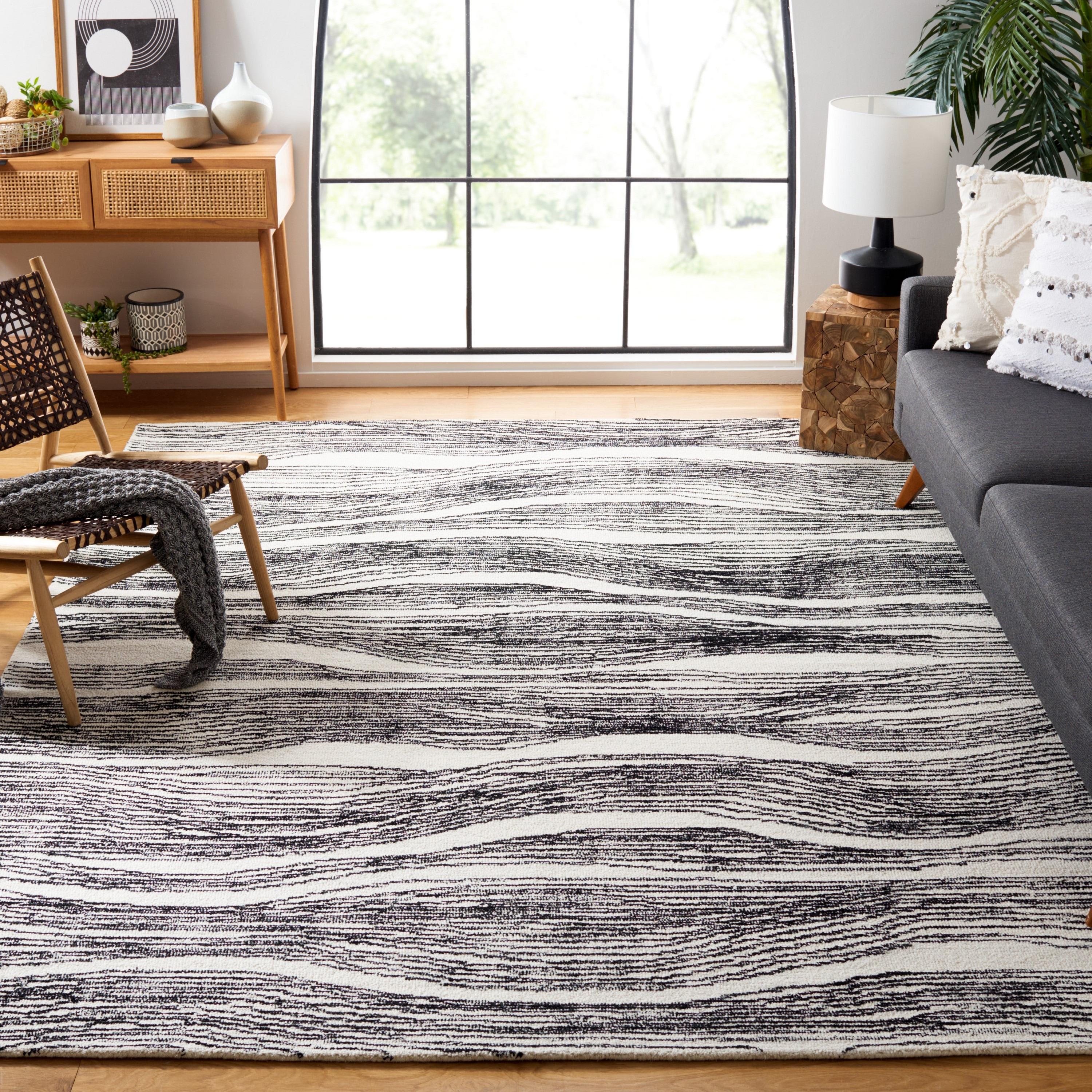 Metro MET995 Hand Tufted Indoor Area Rug - Ivory/Black - 8'x10' - Safavieh