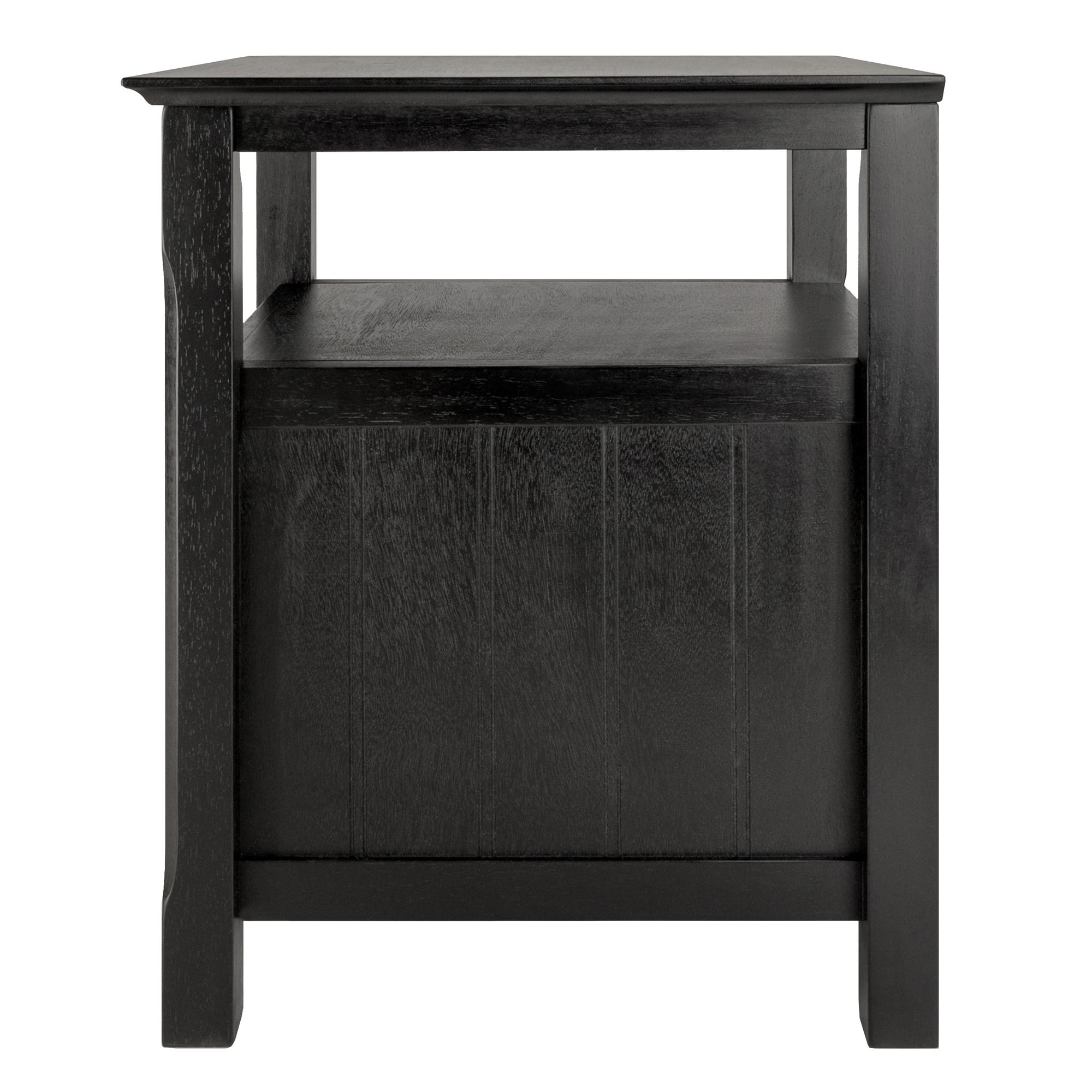 Timber Nightstand Black - Winsome: 2-Shelf Cabinet, Open Storage, Bedroom Furniture