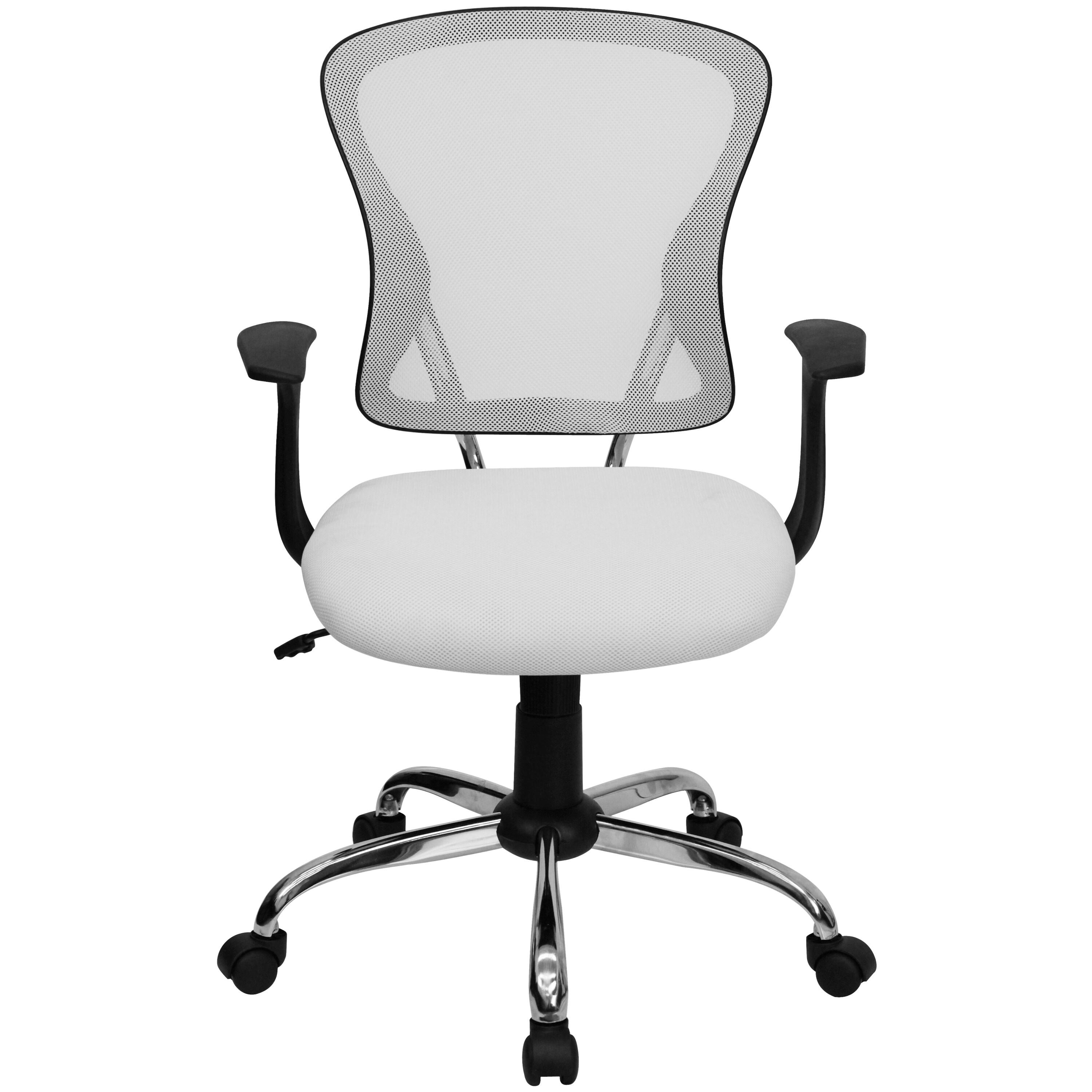 Flash Furniture Mid-Back Mesh Swivel Task Office Chair with Chrome Base and Arms