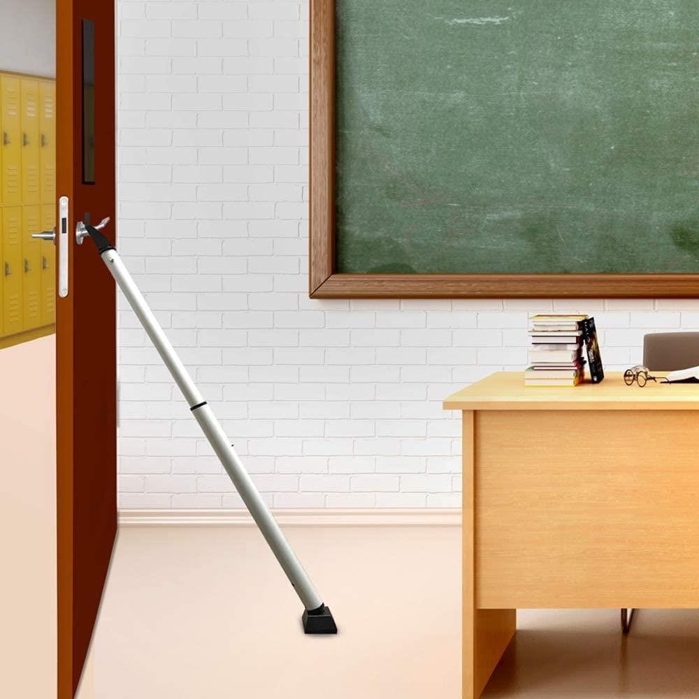 Adjustable White Steel Door Security Bar with Rubber Grip