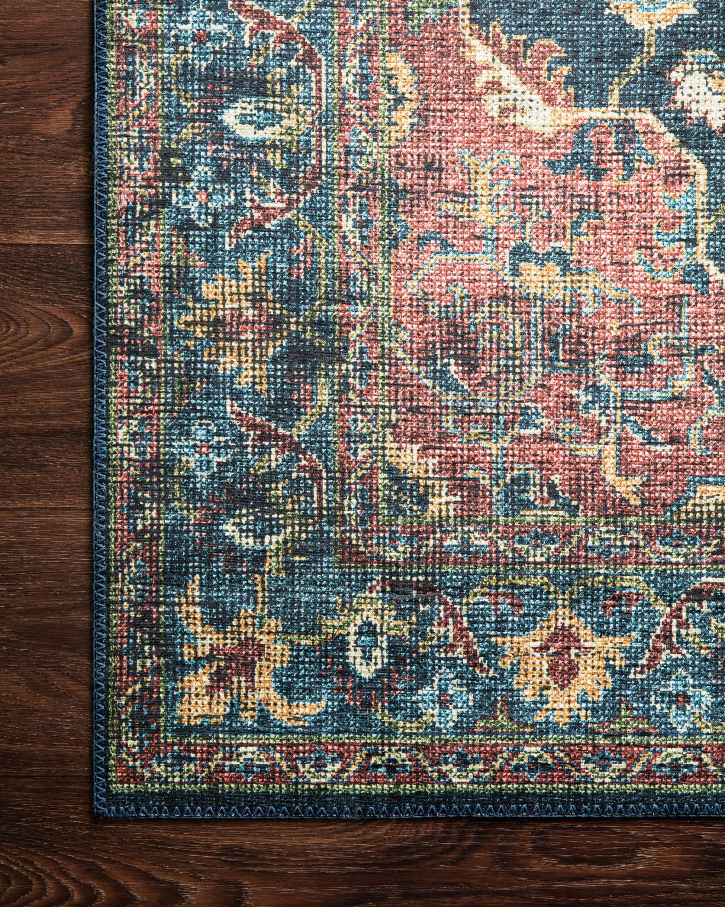 Loloi II Skye Collection SKY-08 Denim/Brick 6'-0" x 6'-0" Round Area Rug