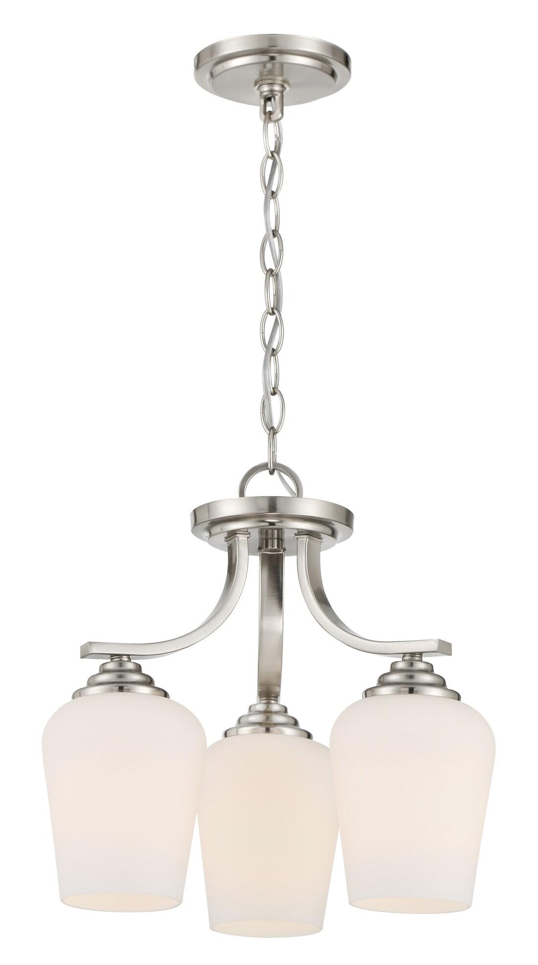 3 Light Convertible Chandelier-Brushed Nickel Finish    -Traditional Installation Minka Lavery 4926-84