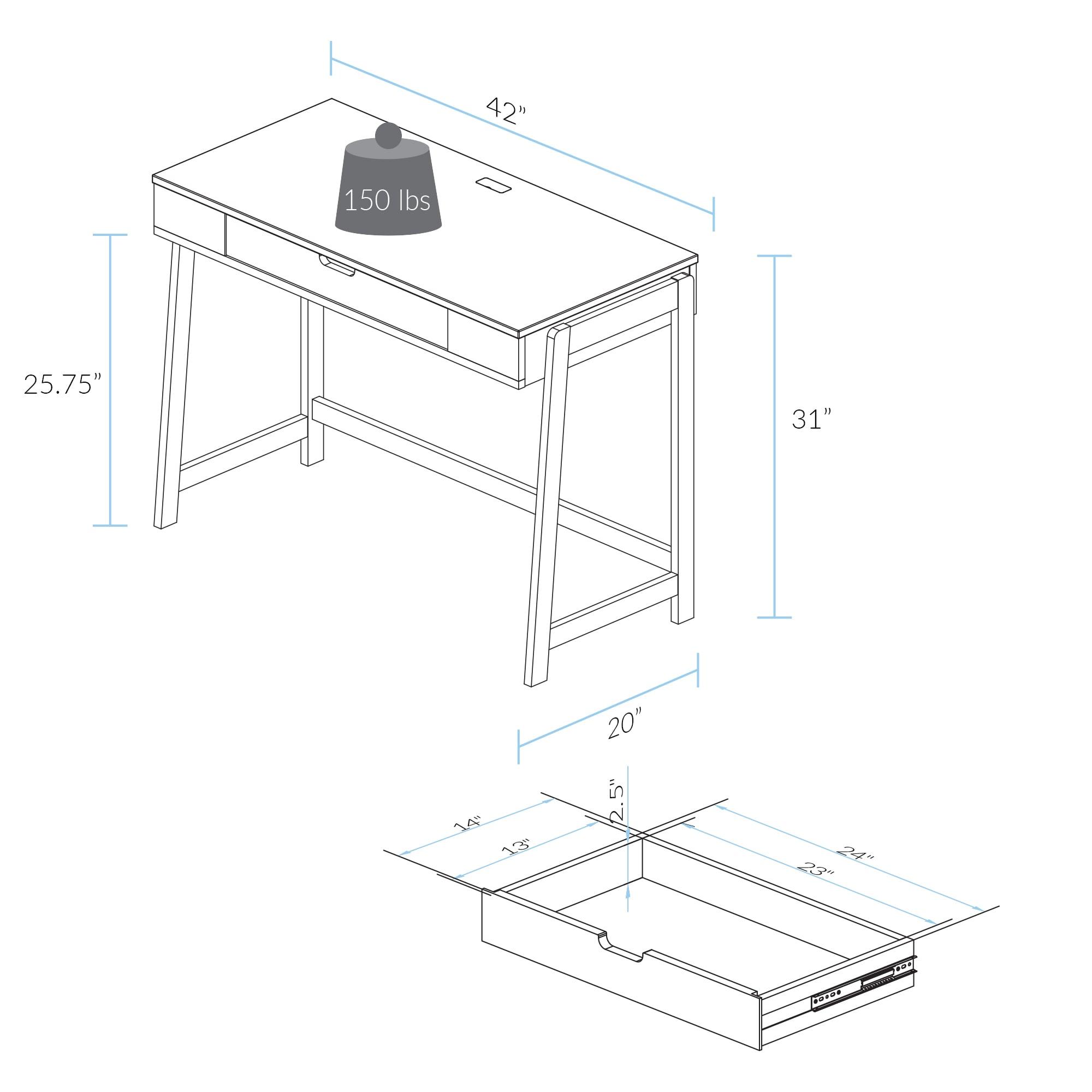 Indoor Furniture Neorustic Smart Desk With Usb Ports - Two-Tone (White,Natural)
