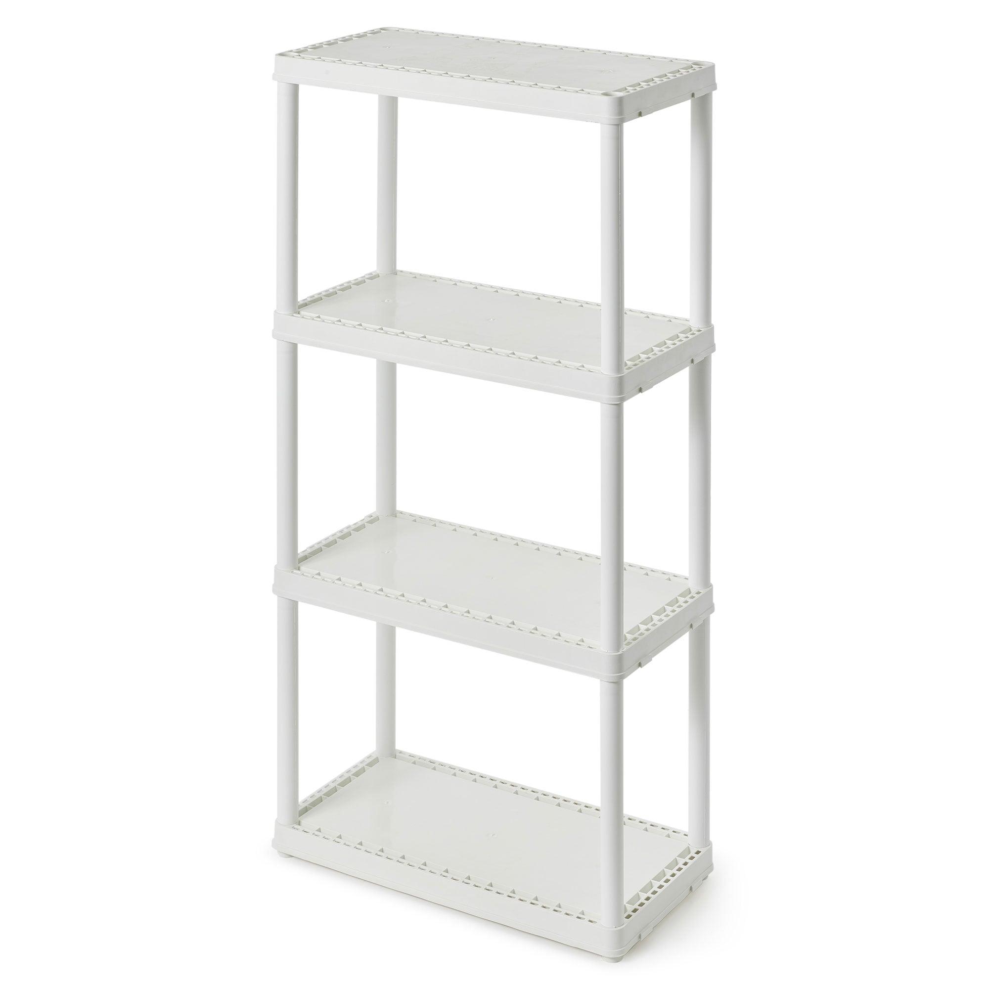 Gracious Living 4 Shelf Fixed Height Solid Light Duty Home Storage Unit