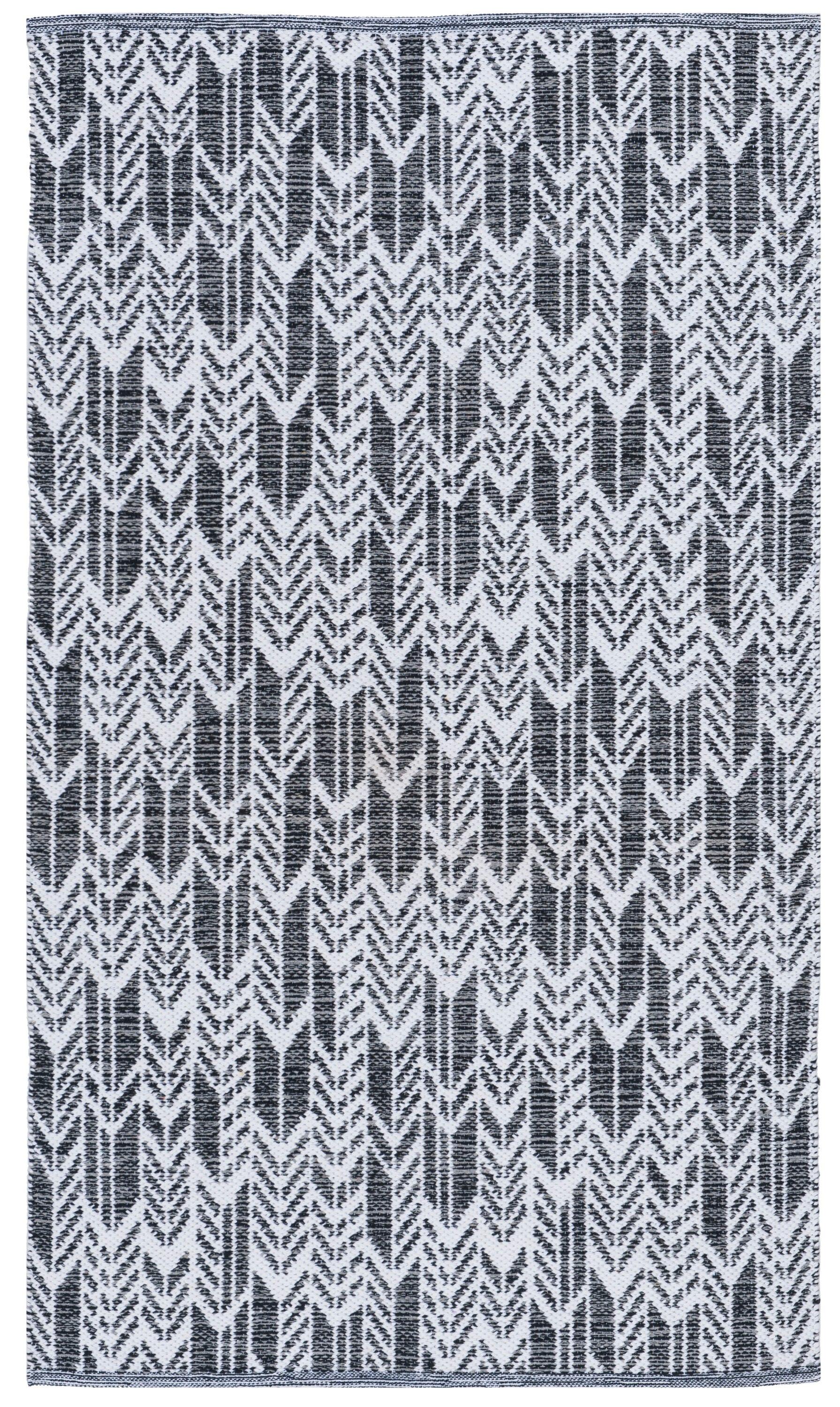 Montauk MTK609 Hand Woven Indoor Accent Rug - Black/Ivory - 3'x5' - Safavieh.