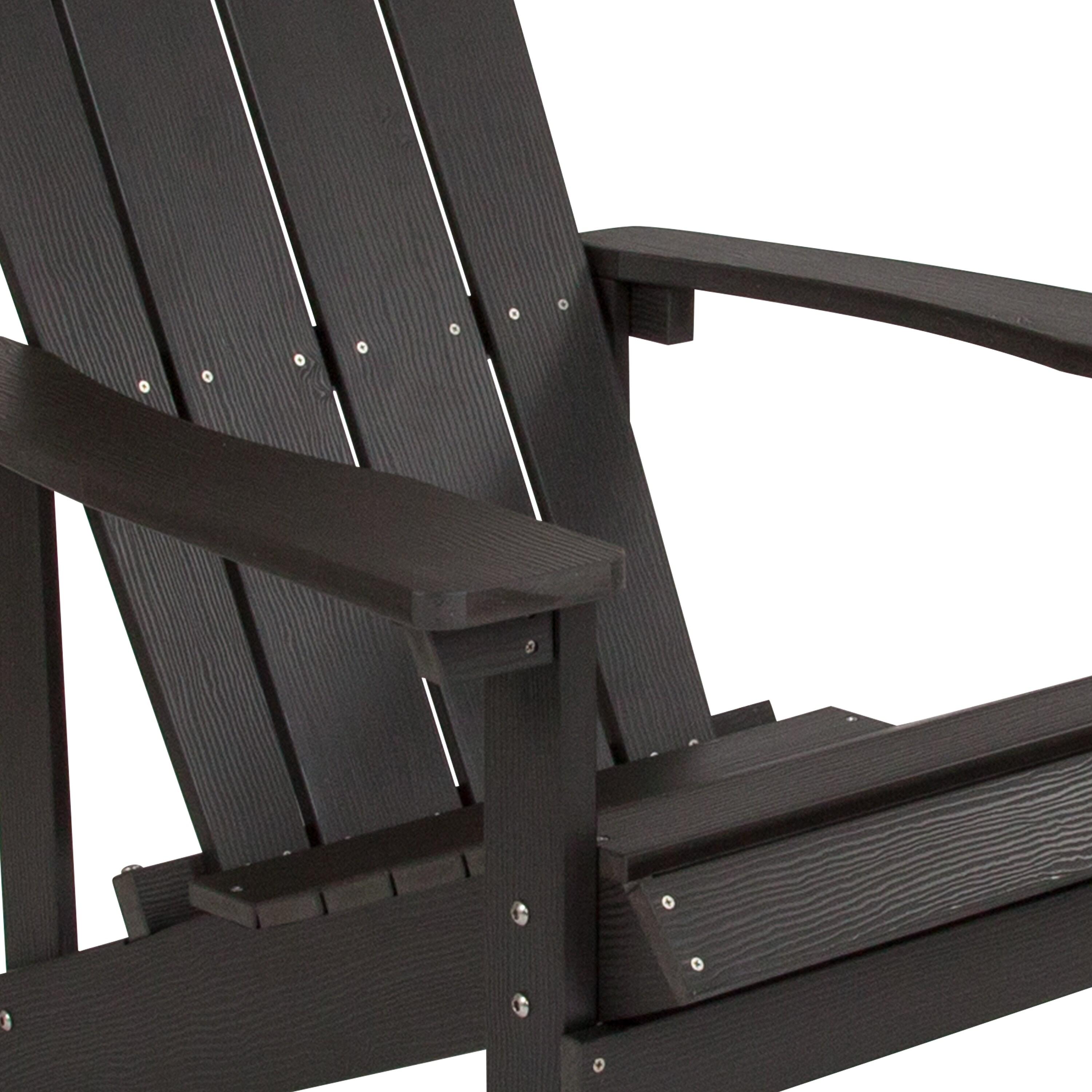 Flash Furniture Charlestown All-Weather Poly Resin Wood Adirondack Chair in Slate Gray