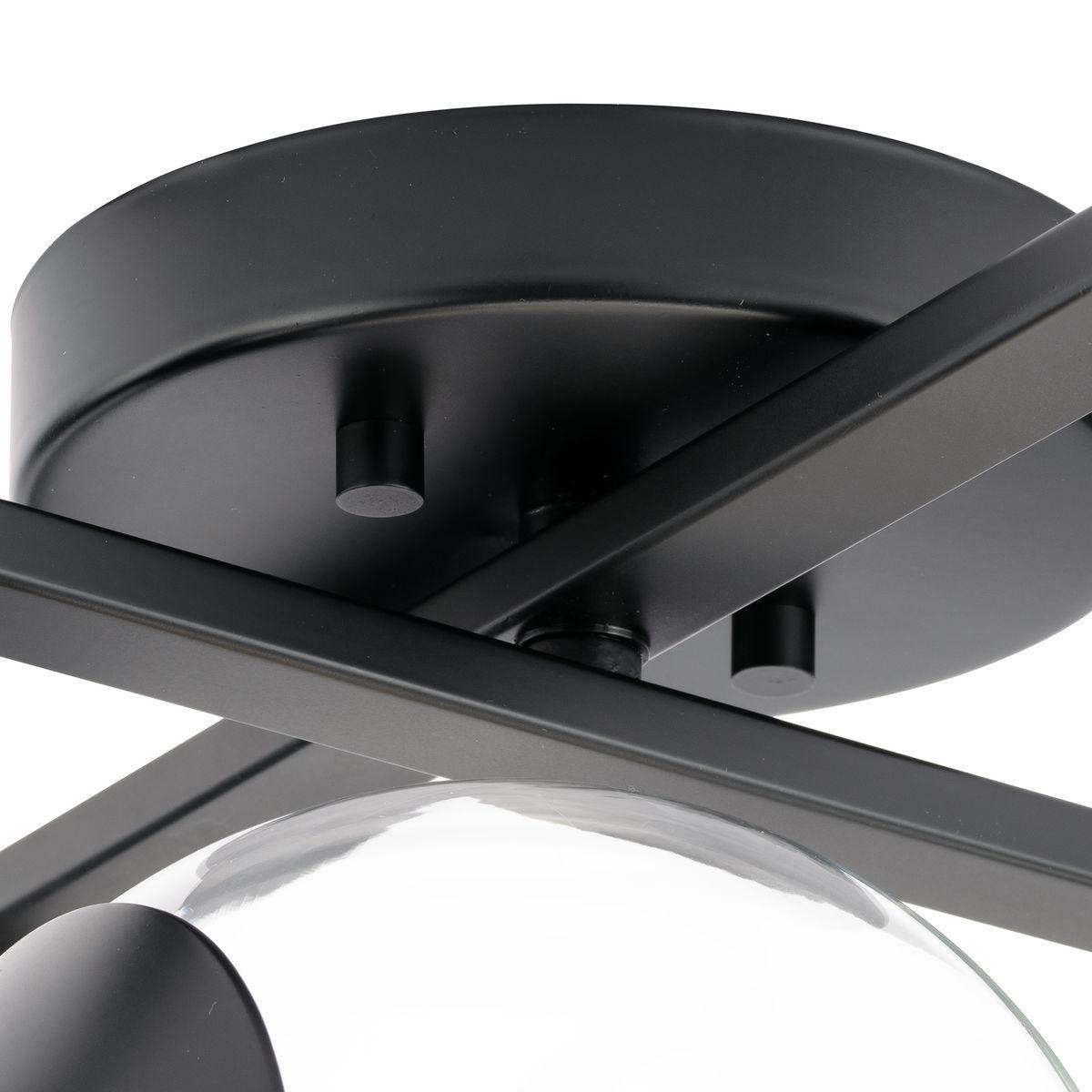 Progress Lighting Atwell 1-Light Matte Black Semi-Flush Mount with Clear Globe Shade