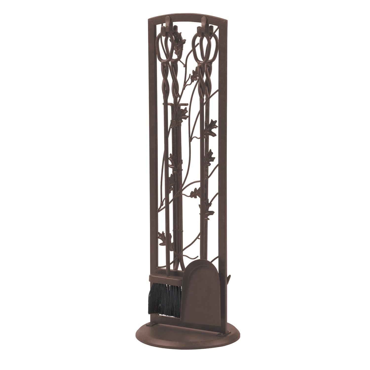 Werqueid Fireplace Tool Set 5 Piece, Oak Leaf 30", Colonial Brown