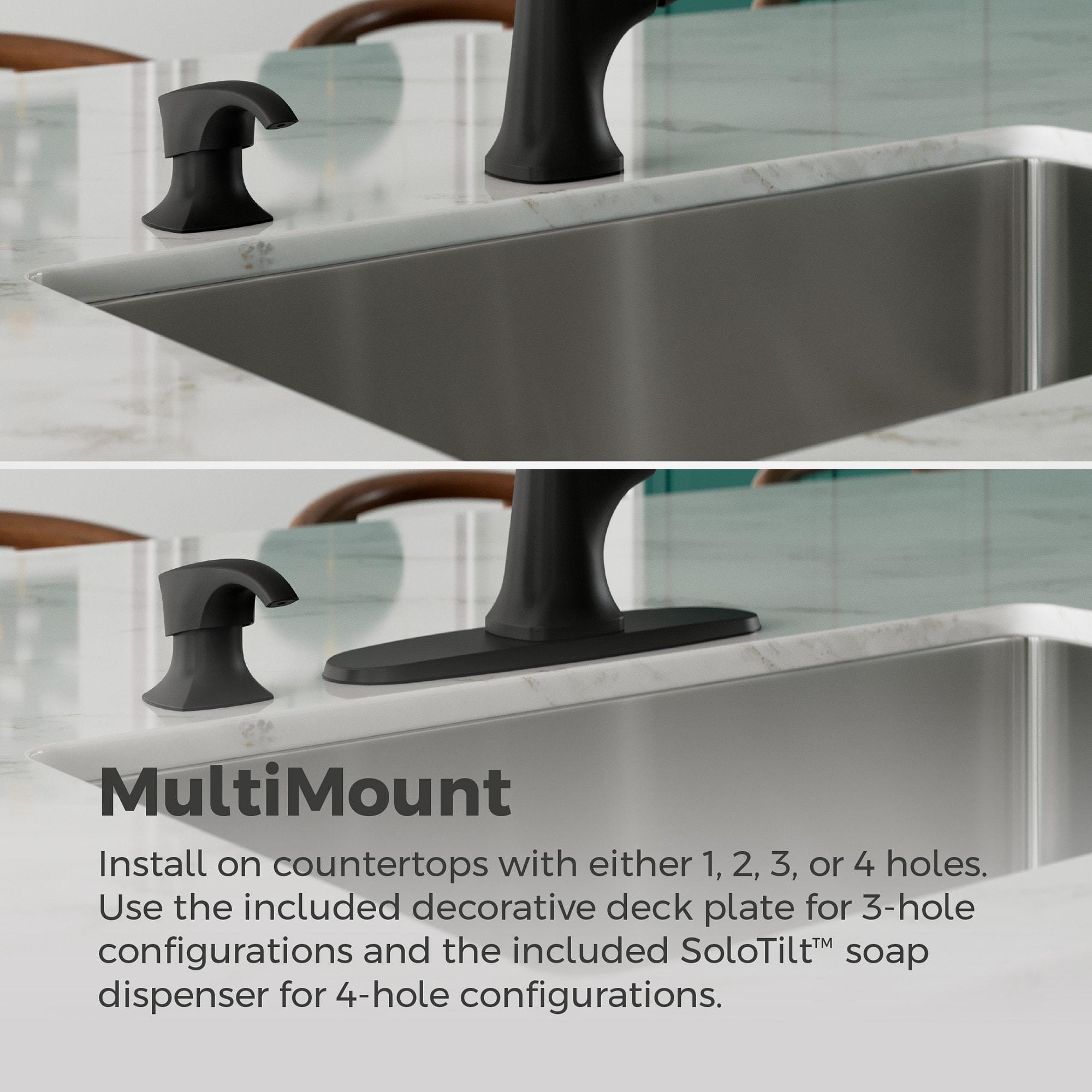 Ridgeline Matte Black Pull-Down Kitchen Faucet with Soap Dispenser