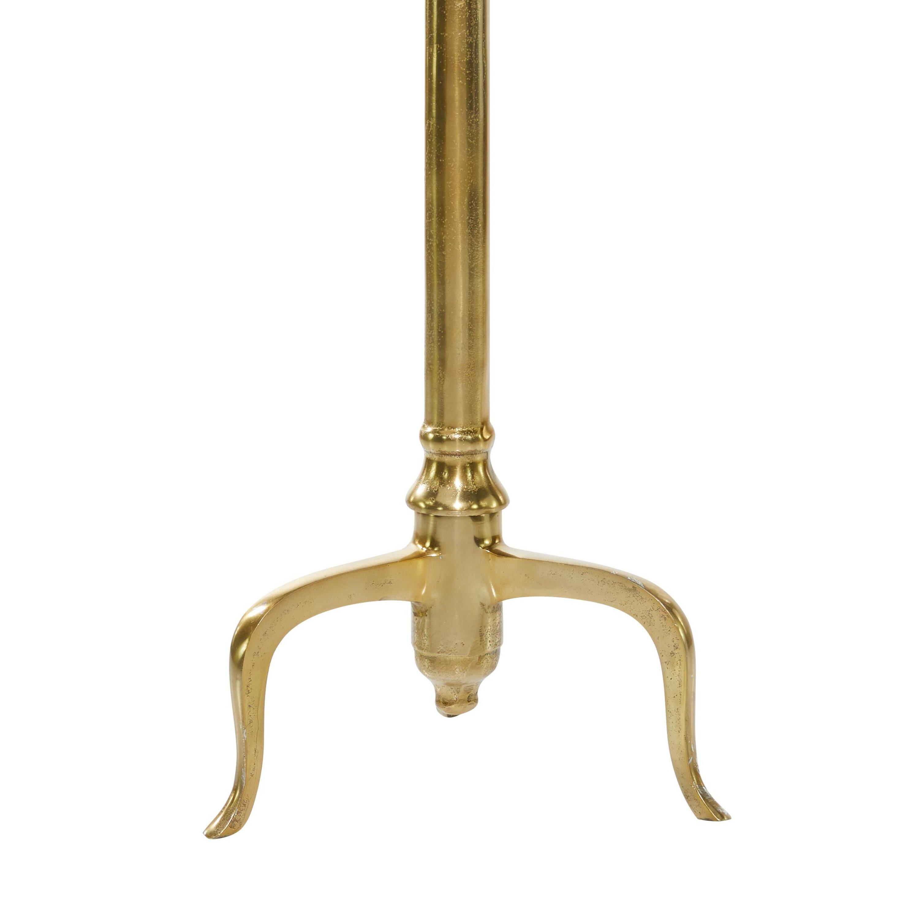 Contemporary Marble Pedestal Accent Table Brass - Olivia & May