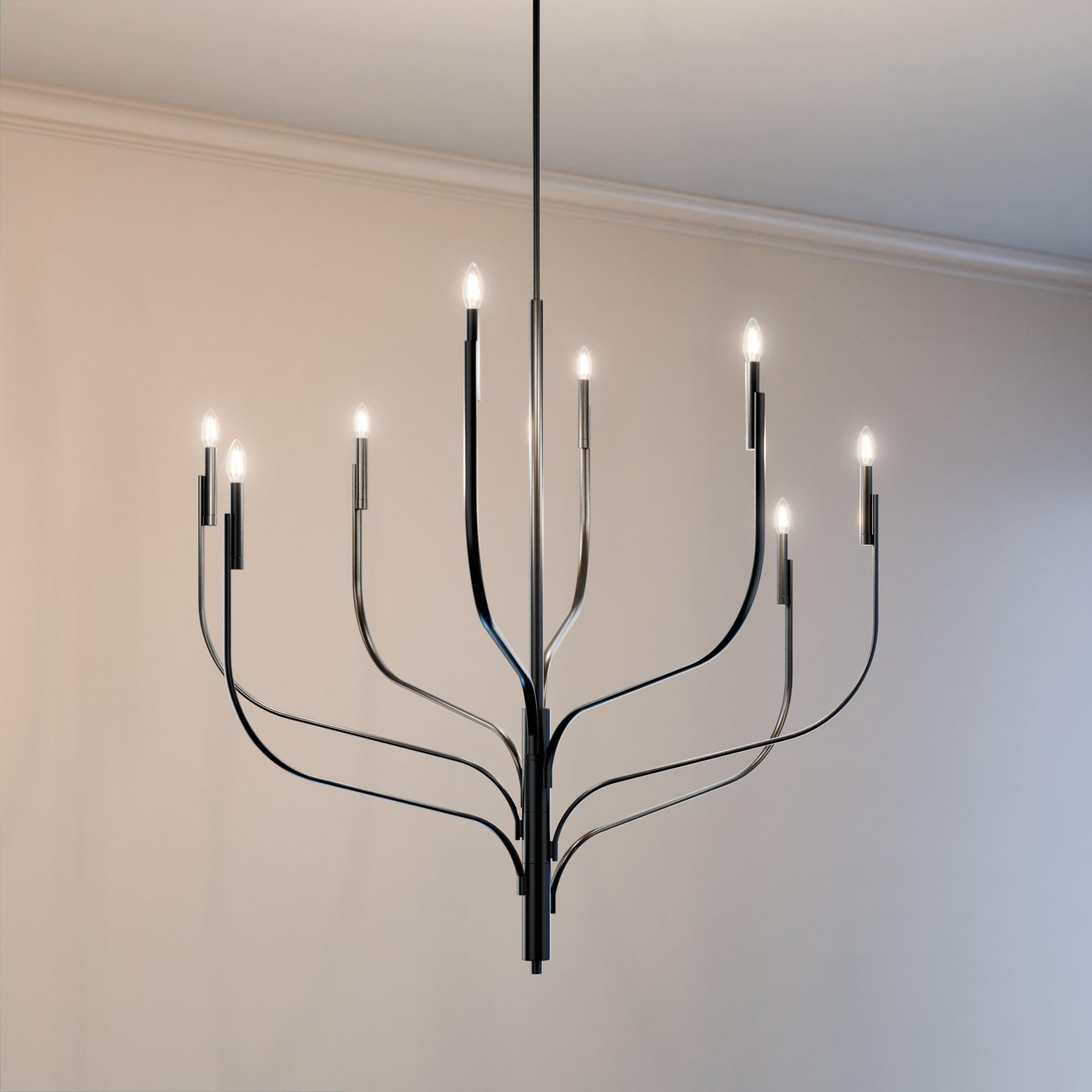 Kichler 52675 Livadia 8 Light 48" Wide Taper Candle Style Chandelier - Black