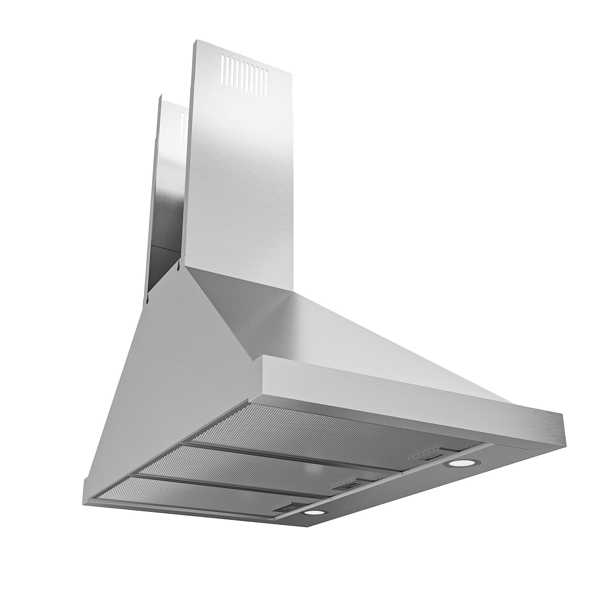 36" Stainless Steel Wall Mounted 450 CFM Convertible Range Hood With Aluminum Filter, 2W Double LED Bulbs And Touch Switch