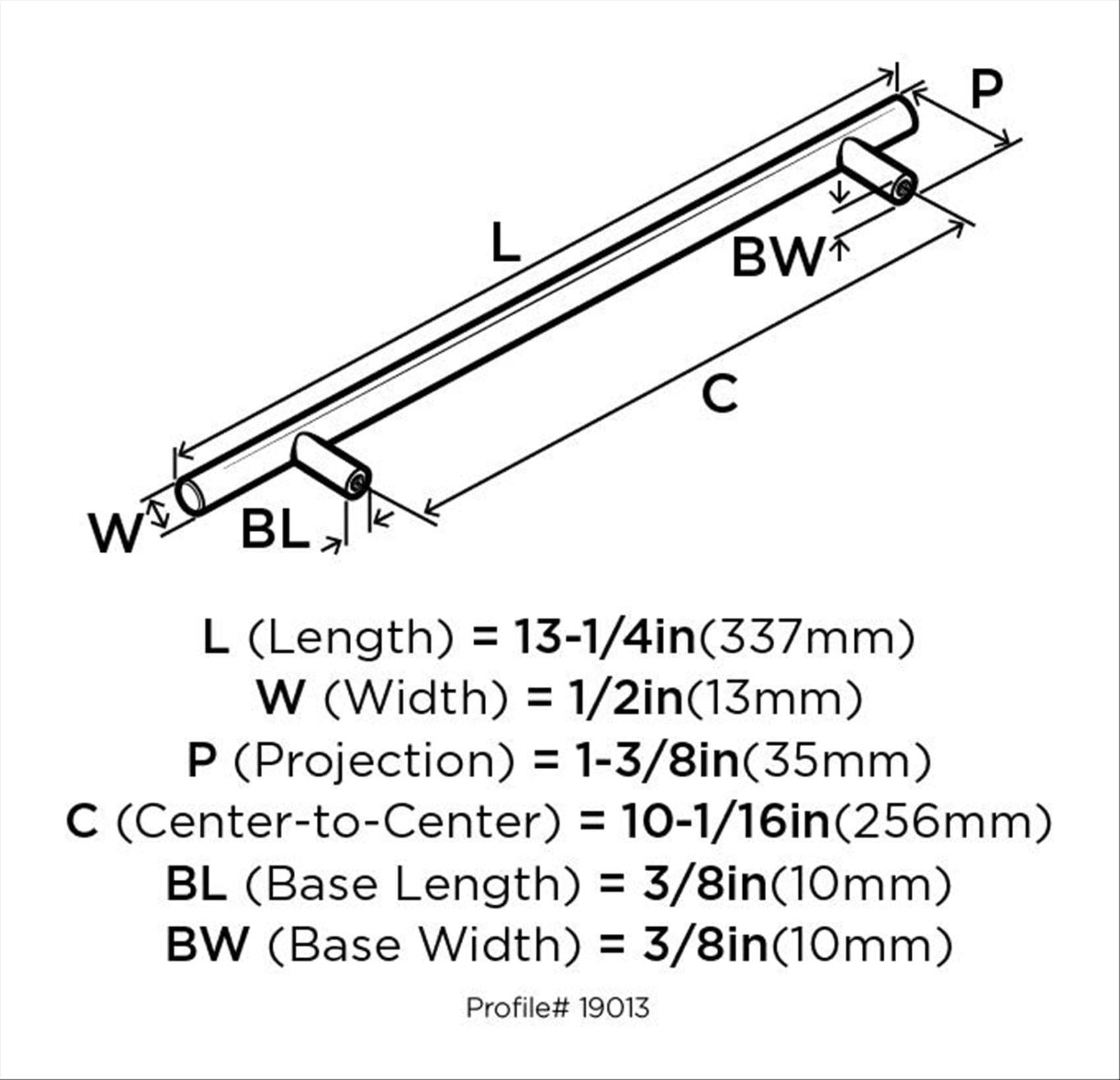 Wayfair Basics® Bar Pulls 10 1/16" Center to Center Bar Pull