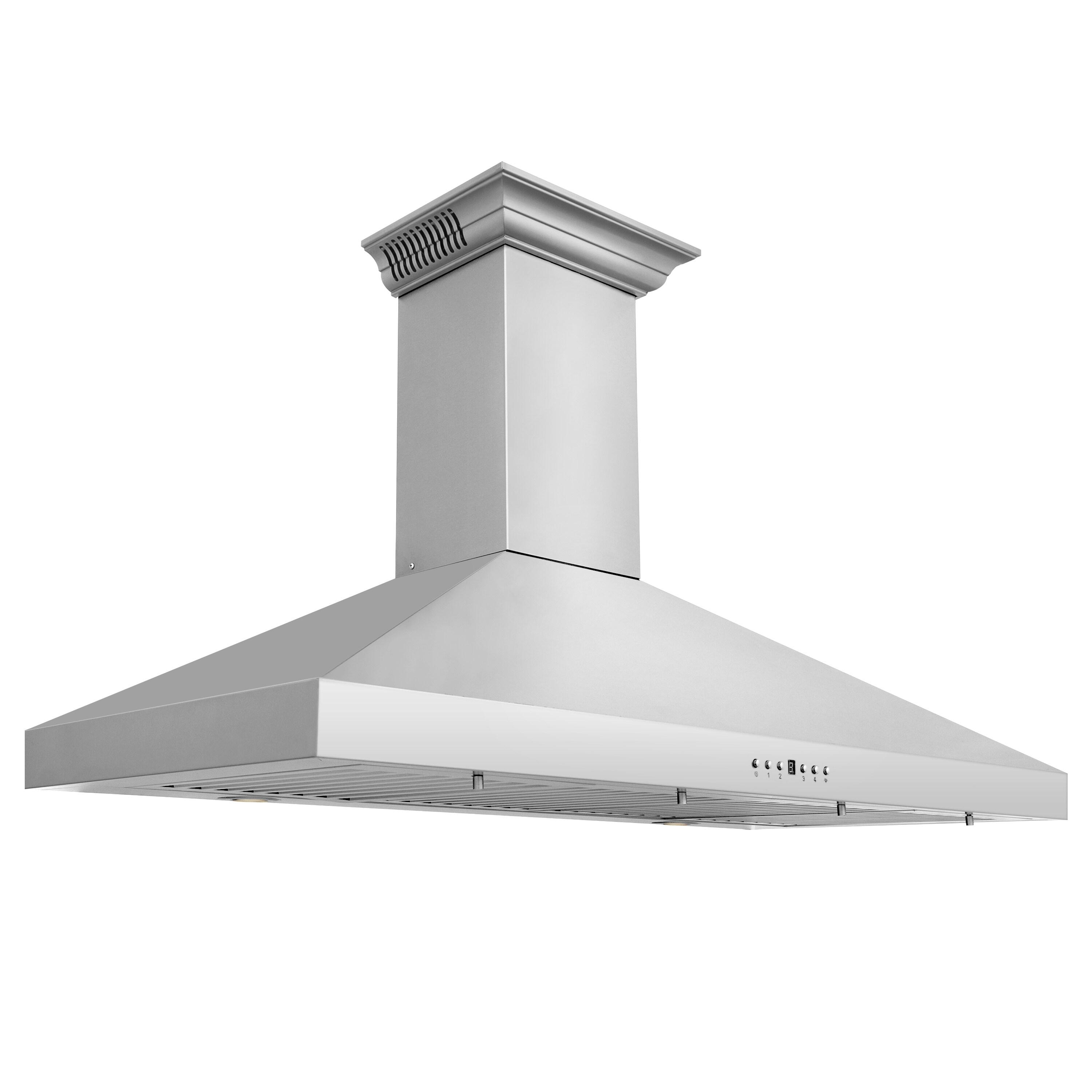 48" Crown Sound 400 CFM Ducted Wall Mount Range Hood in Stainless Steel with Wi-Fi