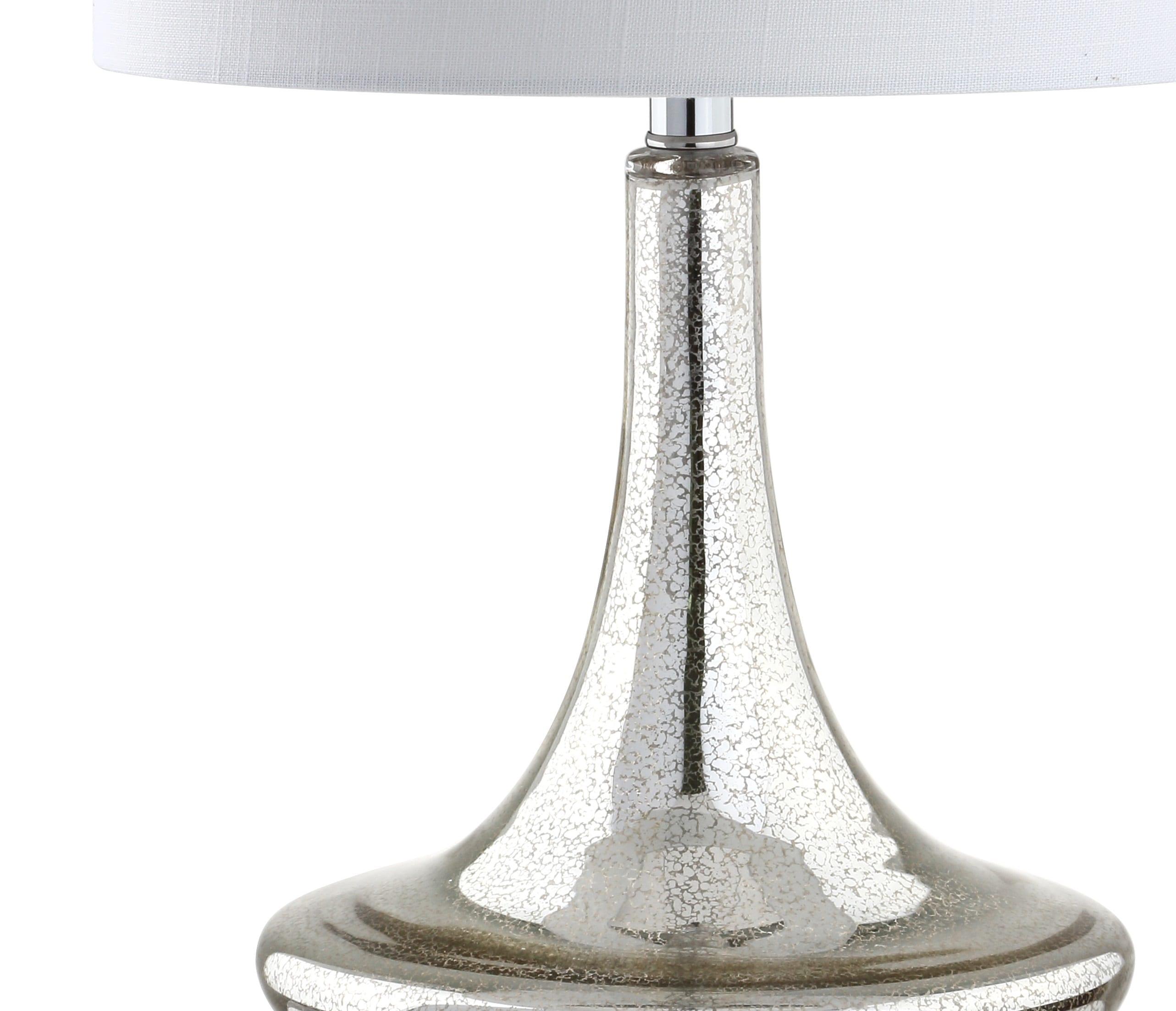 JONATHAN Y JYL1081A-SET2 Cecile 25.5" Glass Teardrop LED Table Lamp, Contemporary, Transitional for living room, dinning room, bedroom, office Bulb Included, Mercury Silver/Chrome (Set of 2)