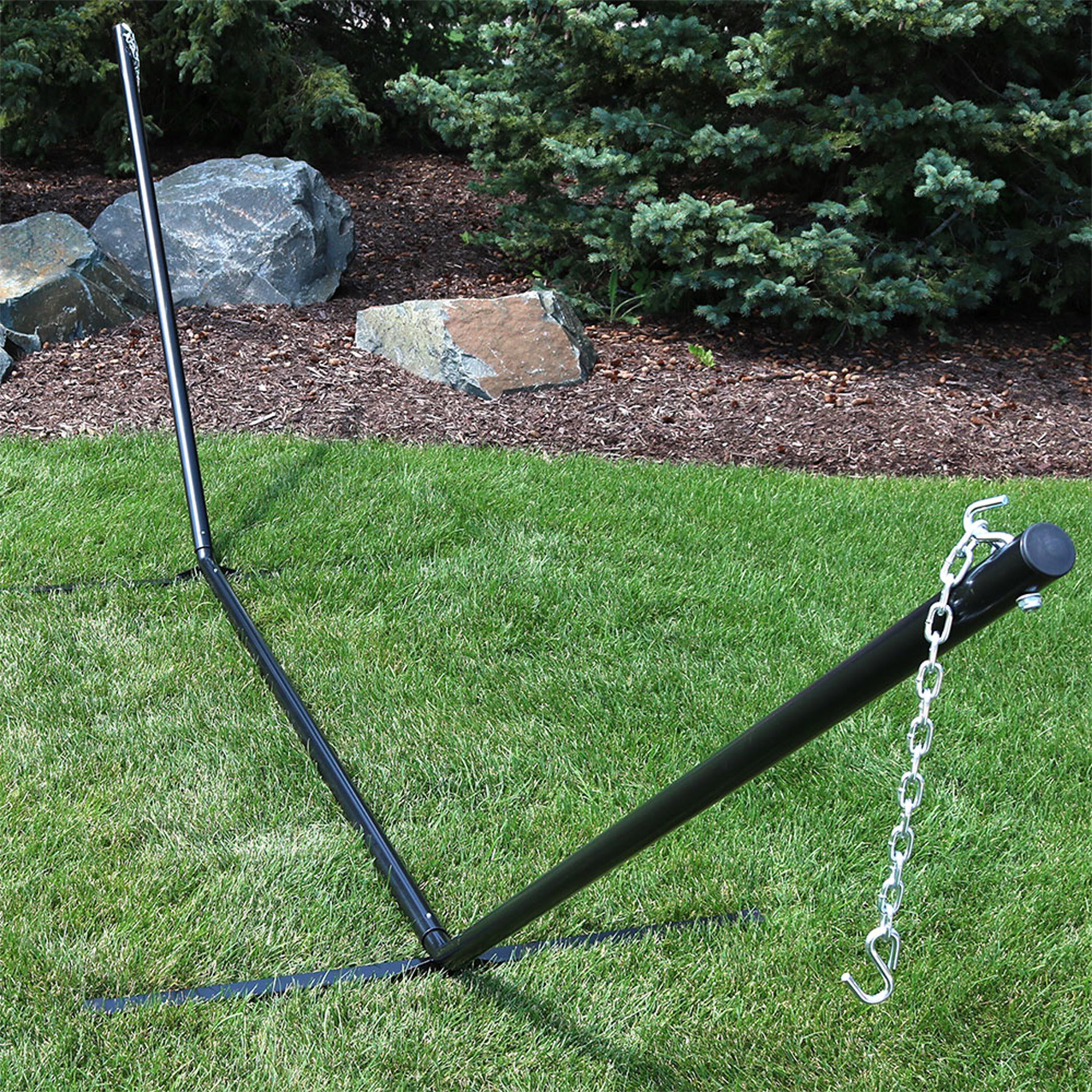 Sunnydaze Large 2-Person Hammock Stand with Heavy-Duty Steel Beam Construction - 400-lb Weight Capacity/15' Stand - Black