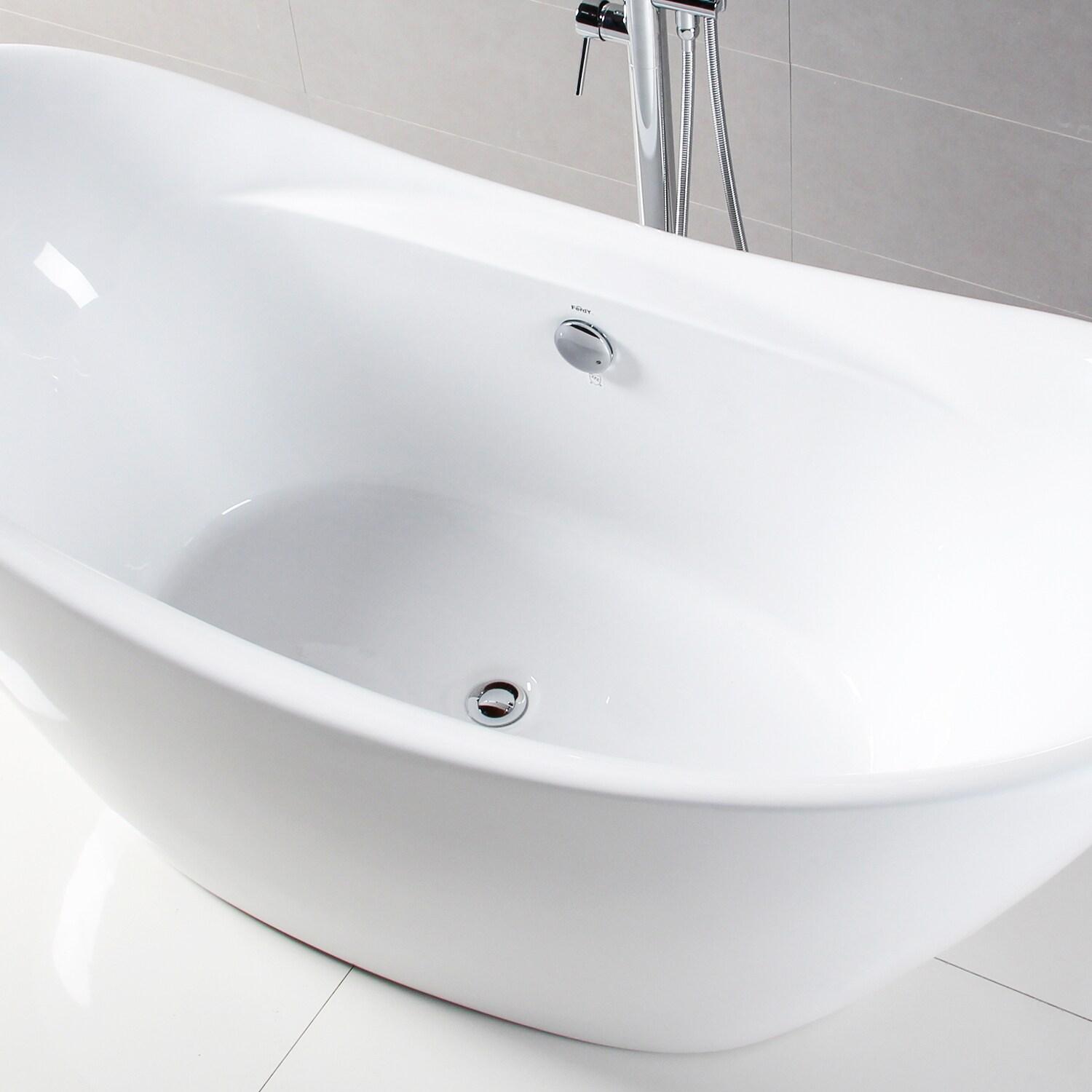 FerdY Boracay 67" Acrylic Freestanding Bathtub With Chrome Drain