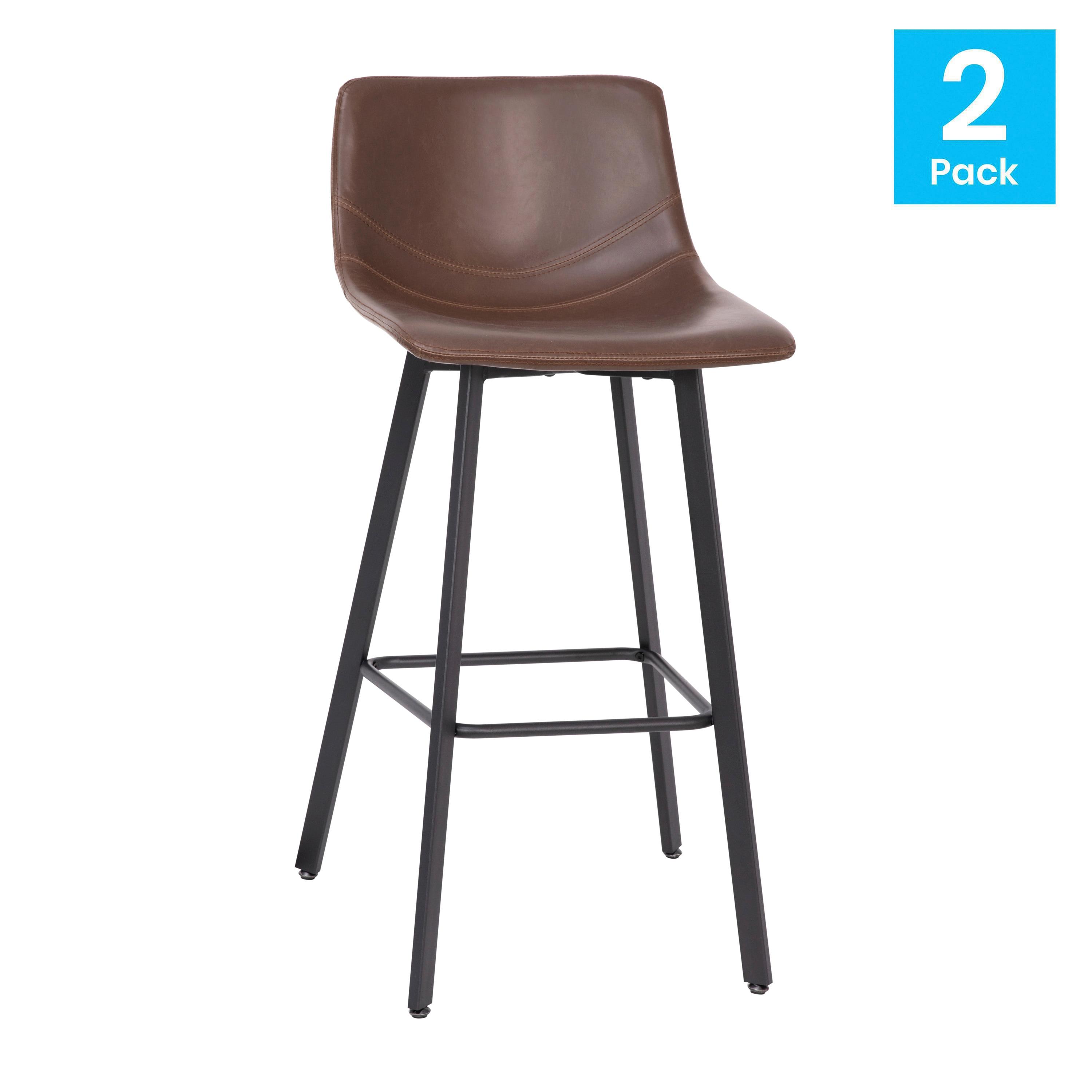 Brandy Upholstered Counter Stool with Metal Frame (Set of 2)