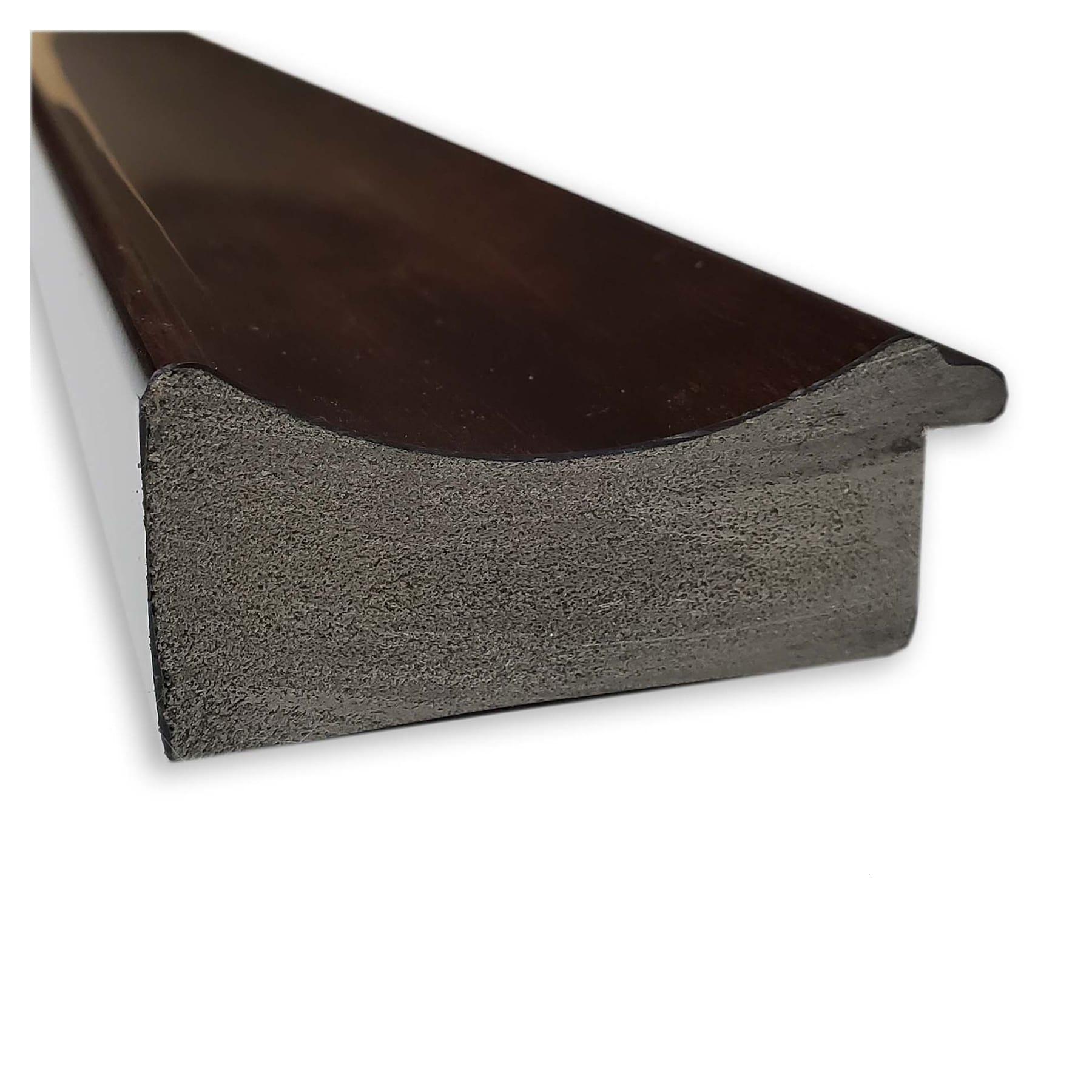Amanti Art Beveled Bathroom Wall Mirror - Coffee Bean Brown Frame - Coffee Bean Brown Outer Size: 25 x 25 in