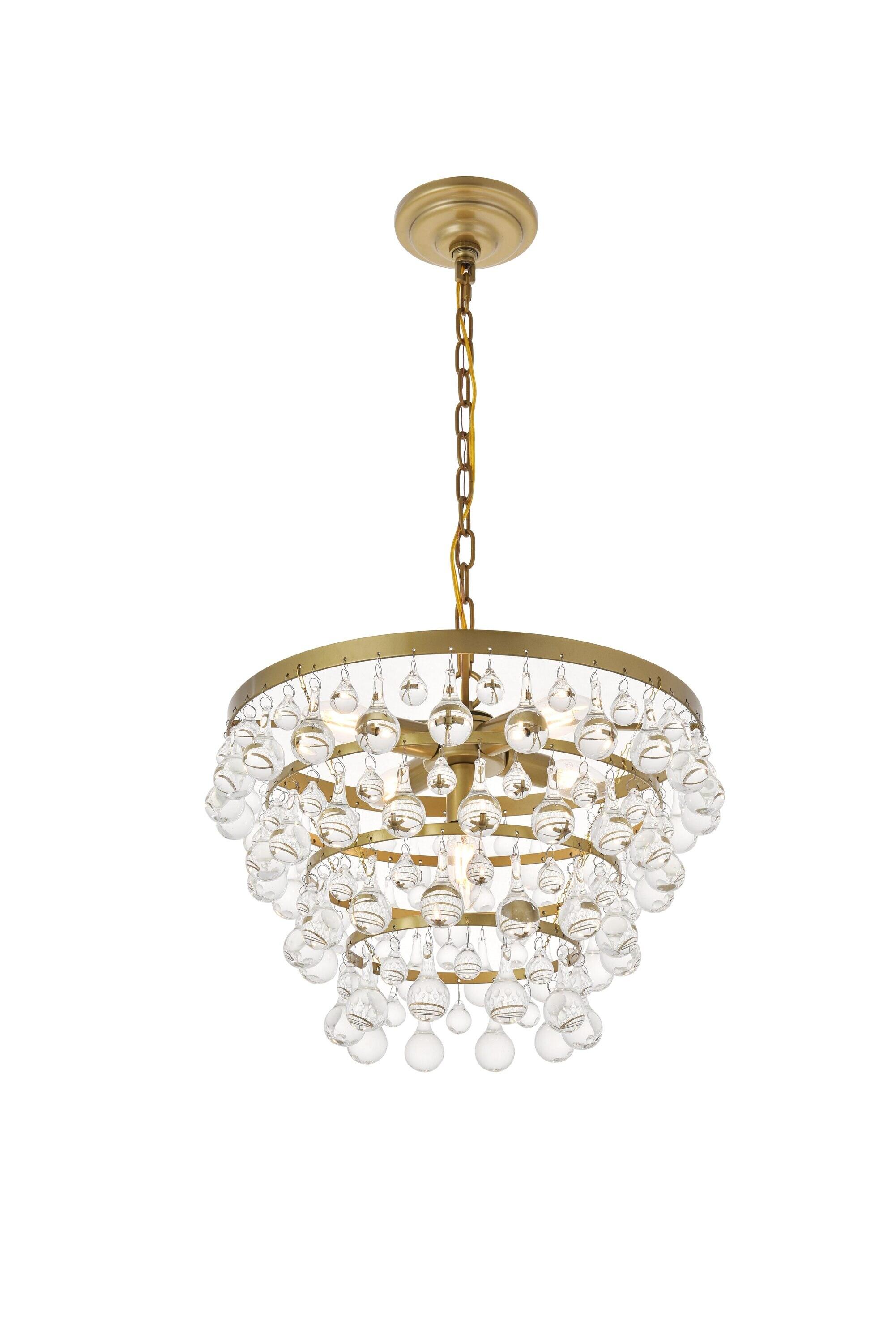 Elegant Lighting Kora 5 light Brass Pendant