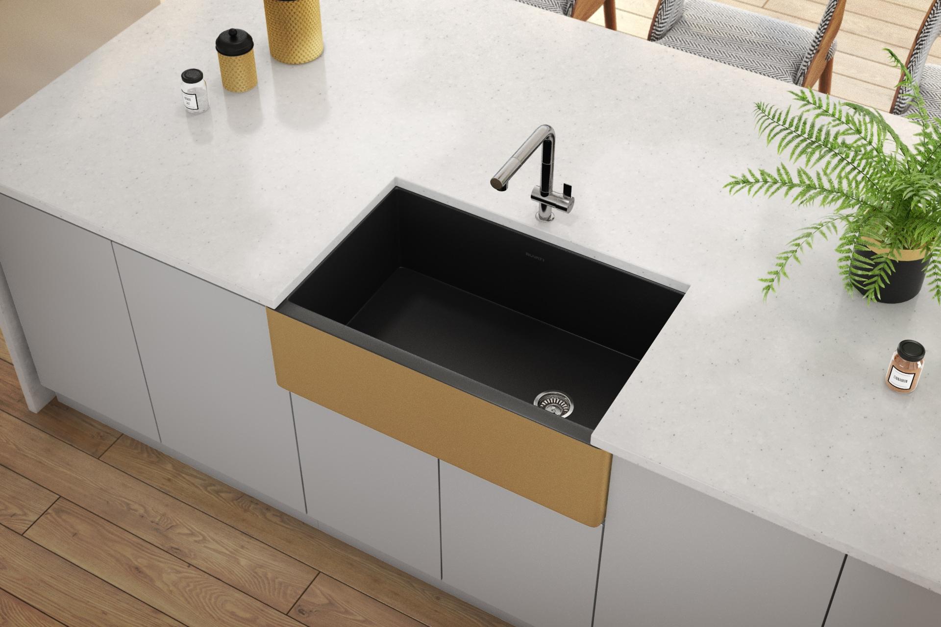 Ruvati 30-inch Fireclay Modern Farmhouse Kitchen Sink Single Bowl