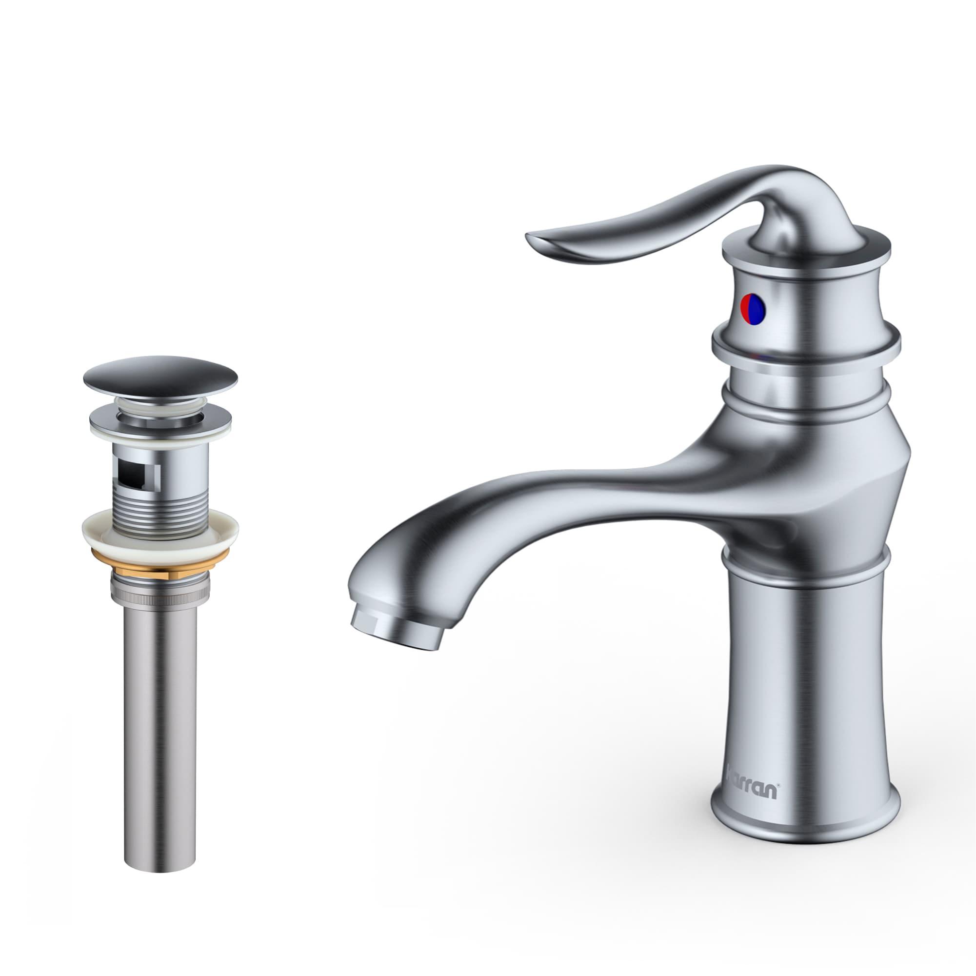 Karran Dartford Single Handle Single Hole Basin Bathroom Faucet With Matching Pop-up Drain