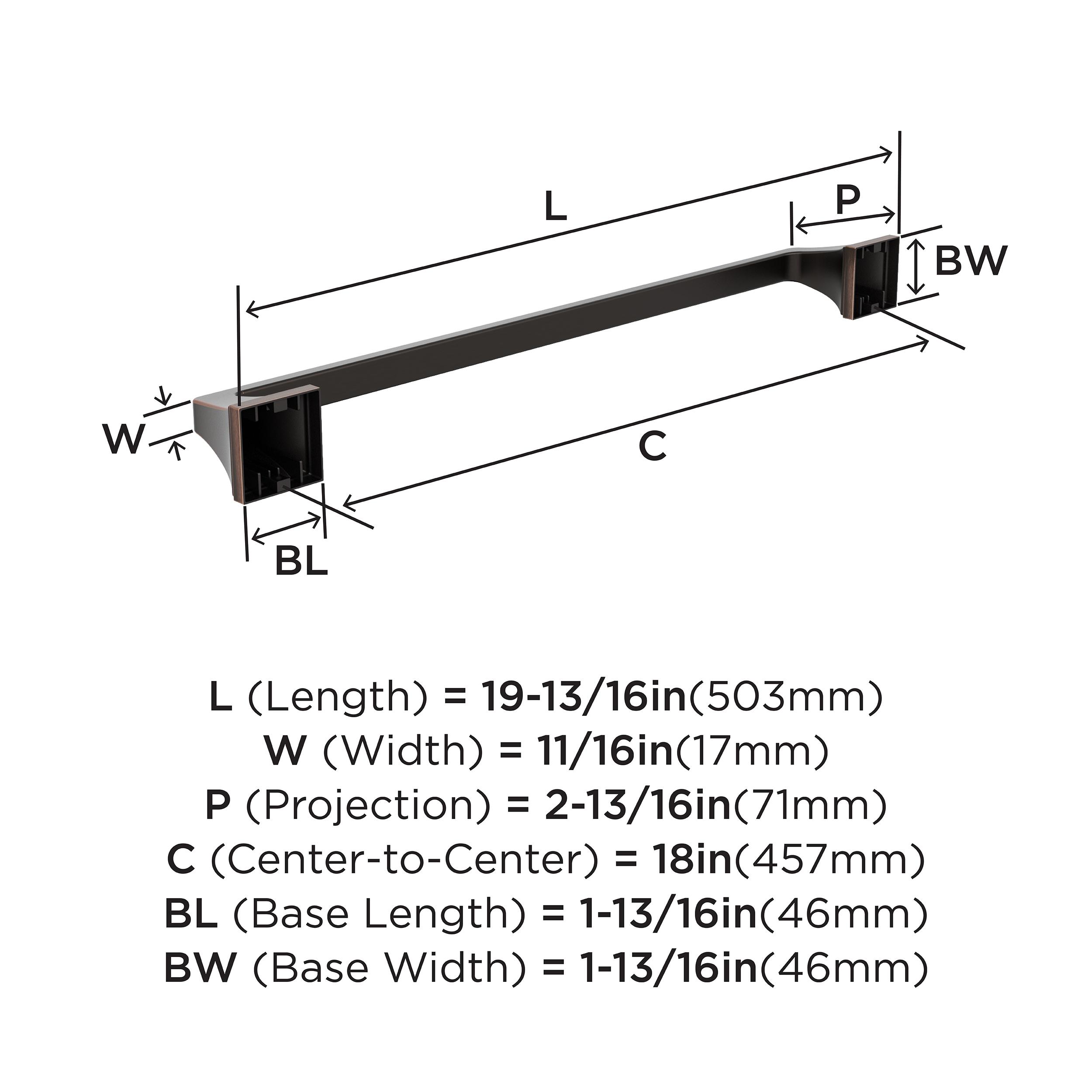 Oil-Rubbed Bronze 18-Inch Wall Mounted Towel Bar