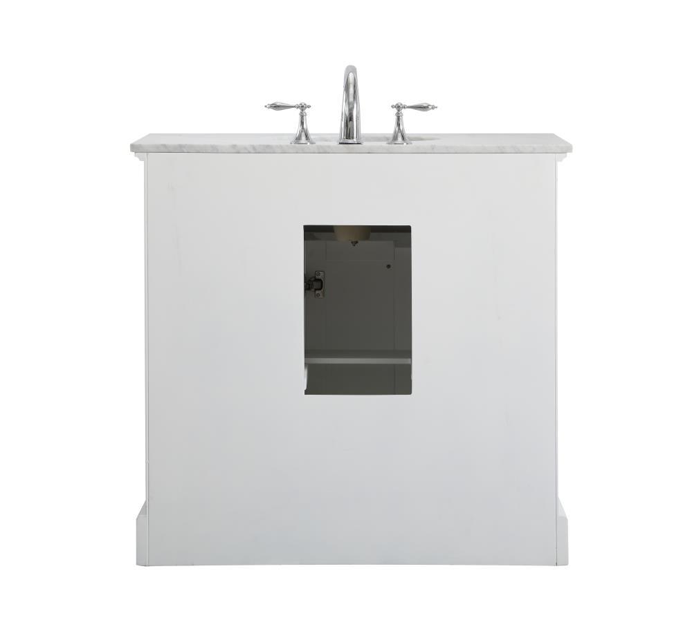 Elegant Decor Americana 36" Wood Single Bathroom Vanity in White